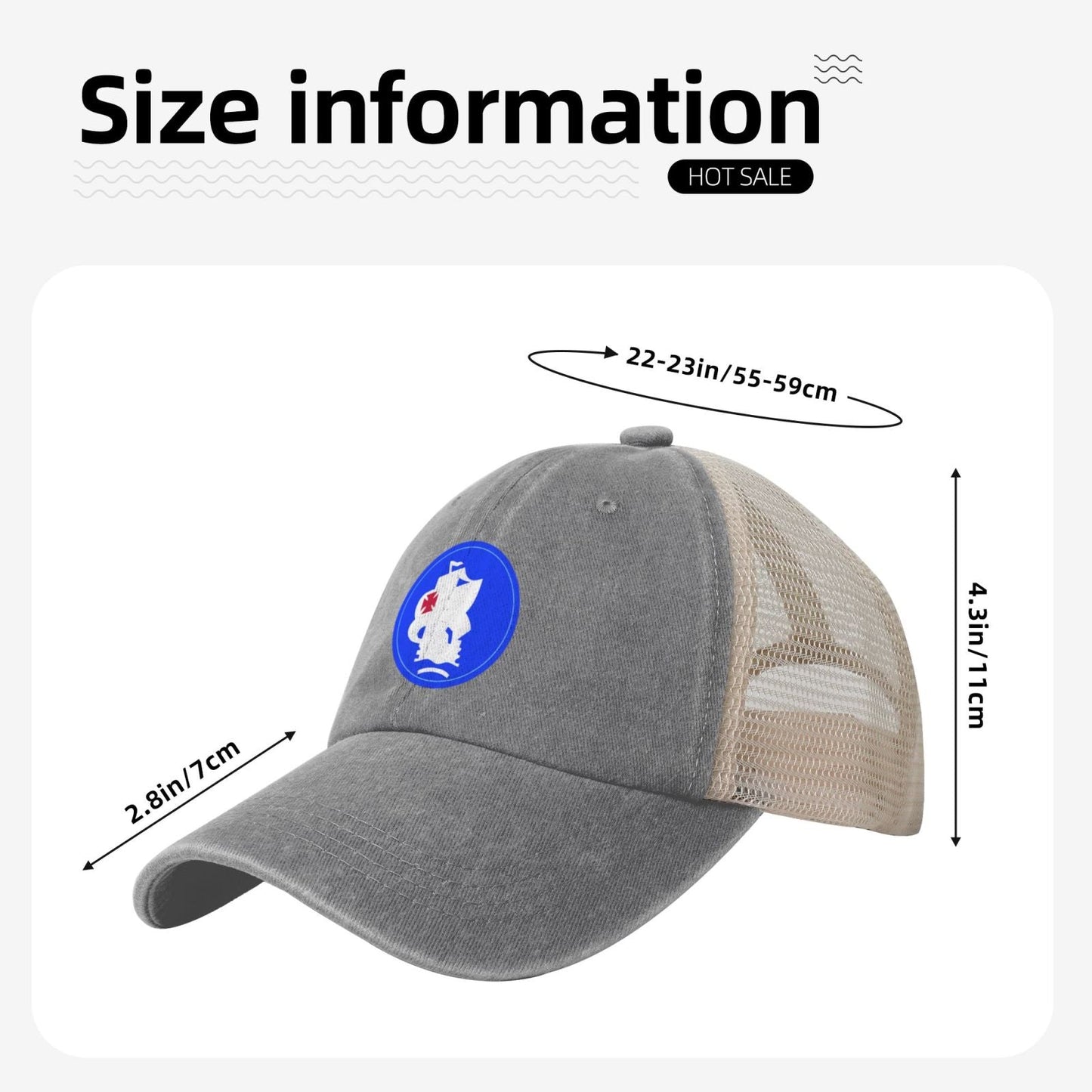 UNITED STATES ARMY SOUTH SSI Printed unisex baseball cap adjustable grid baseball cap veteran gift