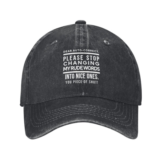 PLEASE STOP CHANGING MY RUDE WORDS Printed unisex baseball cap adjustable cap outdoor sunshade trucker hat