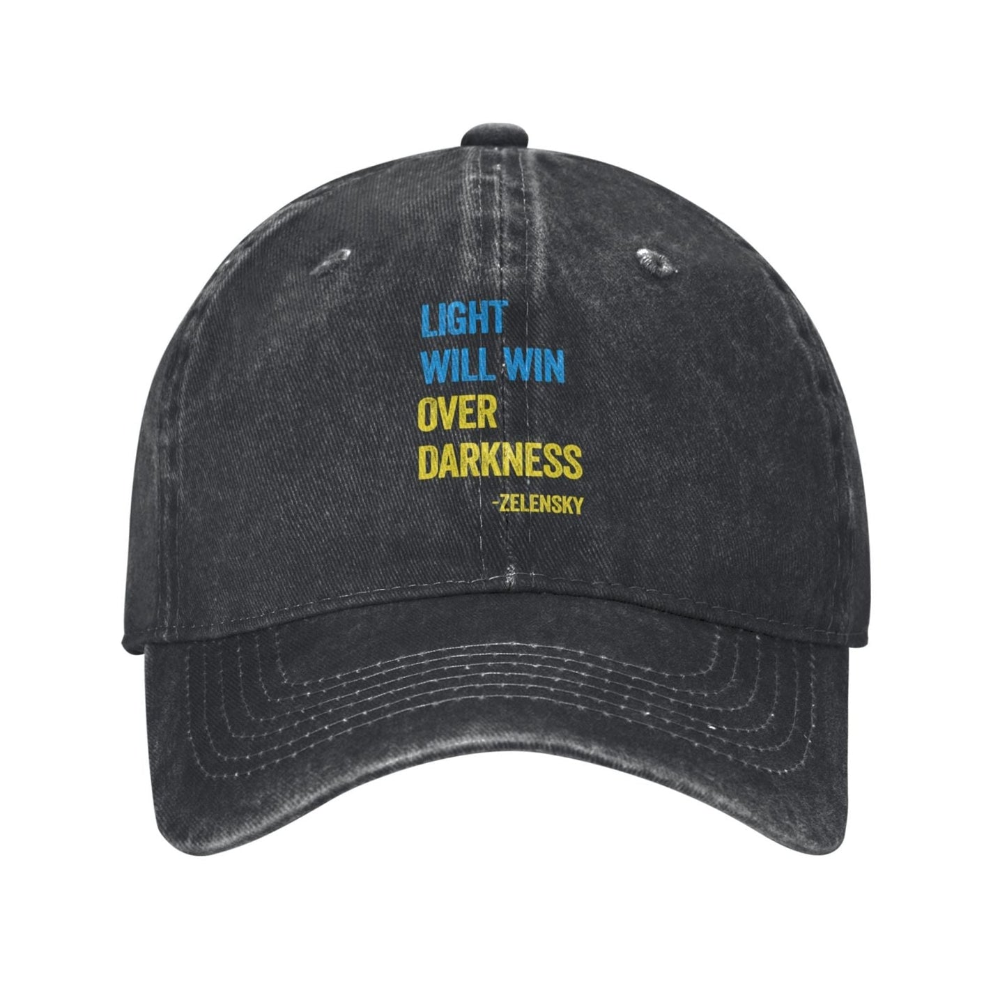 Light Will Win Over Darkness Zelensky Printed unisex baseball cap adjustable cap outdoor sunshade trucker hat