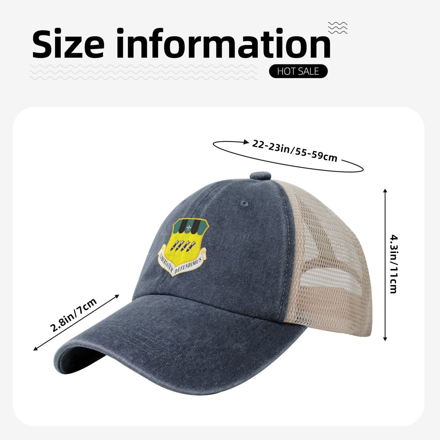 2d Bomb Wing Printed unisex baseball cap adjustable grid baseball cap veteran gift