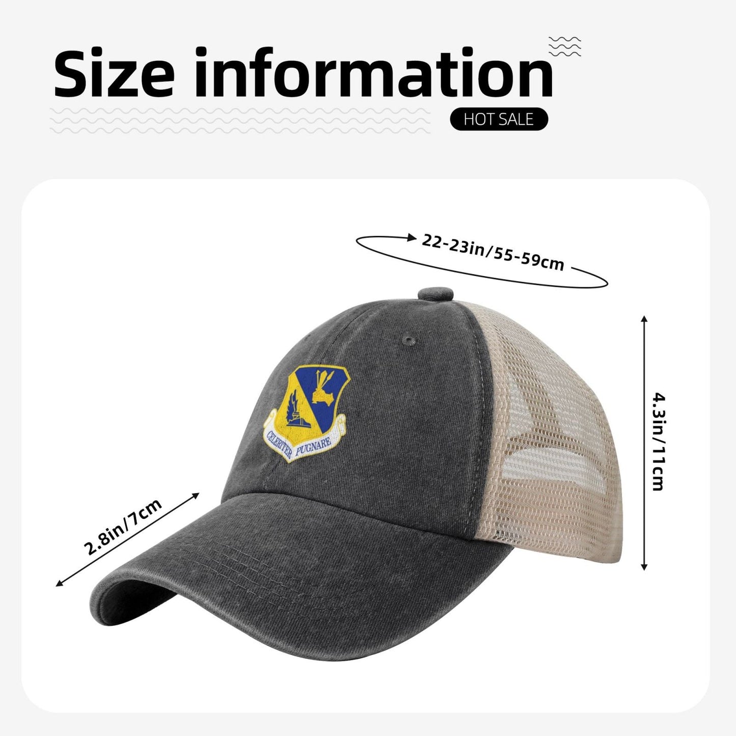 374th Airlift Wing Printed unisex baseball cap adjustable grid baseball cap veteran gift