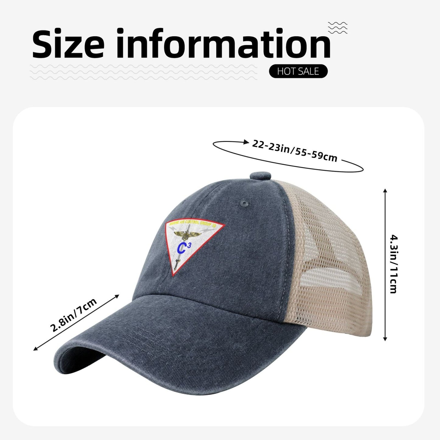 MACG 38 Insignia Printed unisex baseball cap adjustable grid baseball cap veteran gift