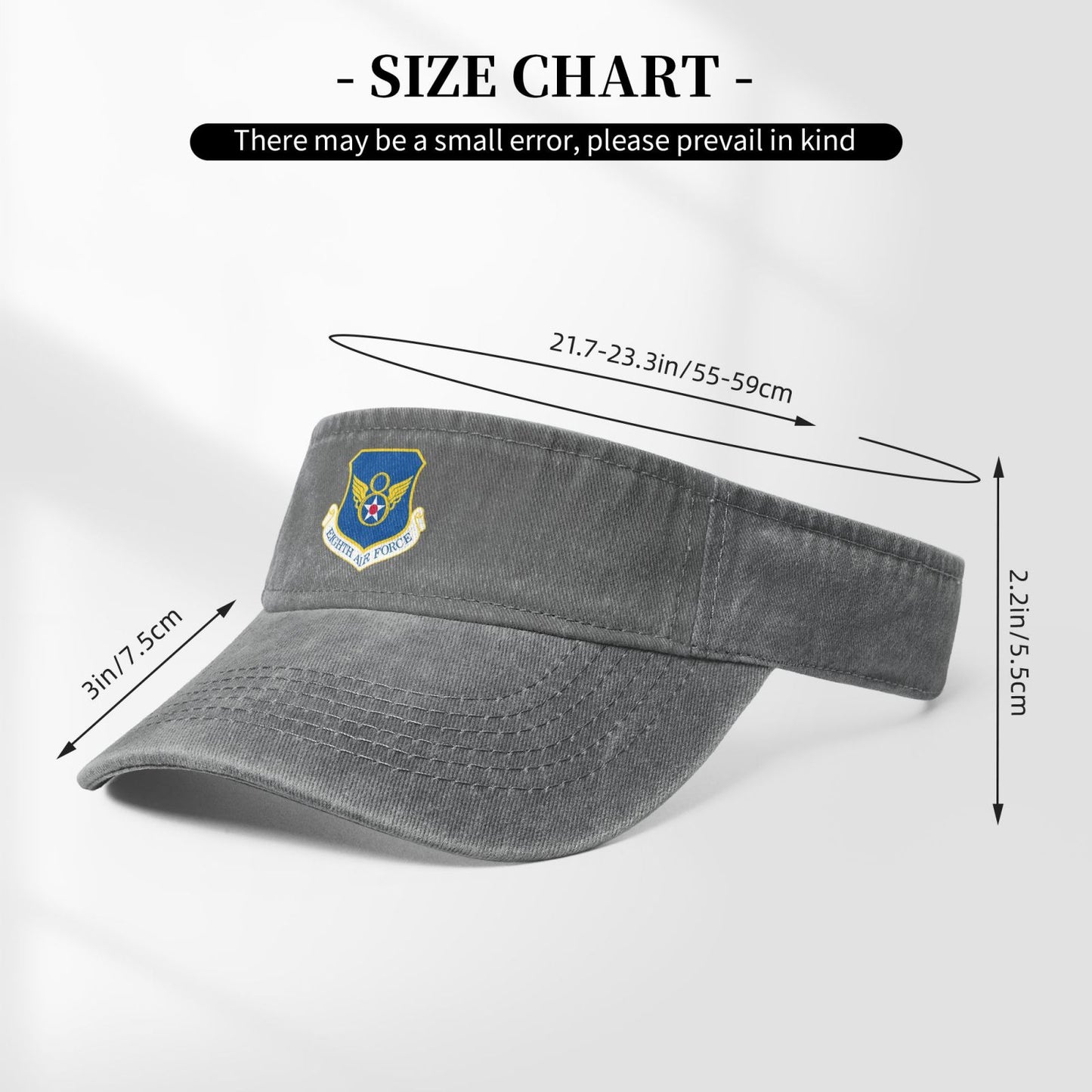 Eighth Air Force-Emblem Printing adjustable Empty Top Baseball Sun Cap unisex outdoor sport hat veterans gift