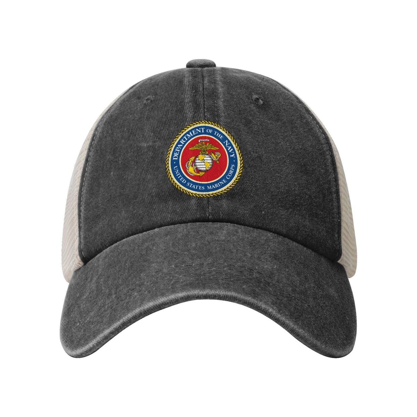 USMC Printed unisex baseball cap adjustable grid baseball cap veteran gift