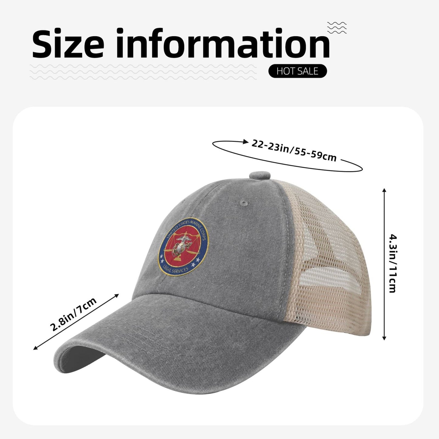 Legal Services Printed unisex baseball cap adjustable grid baseball cap veteran gift