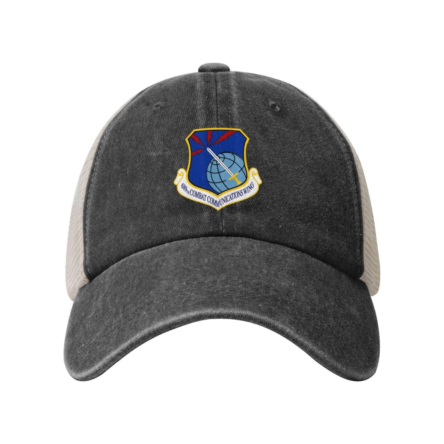 USAF-689 Combat Communications Wing Printed unisex baseball cap adjustable grid baseball cap veteran gift