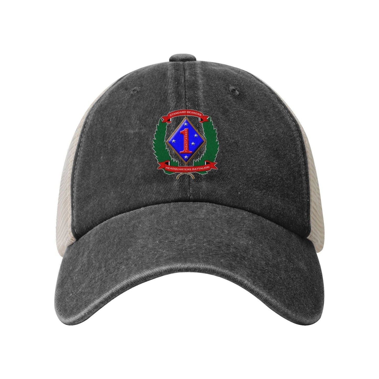 HQBN 1st Marine Division Printed unisex baseball cap adjustable grid baseball cap veteran gift