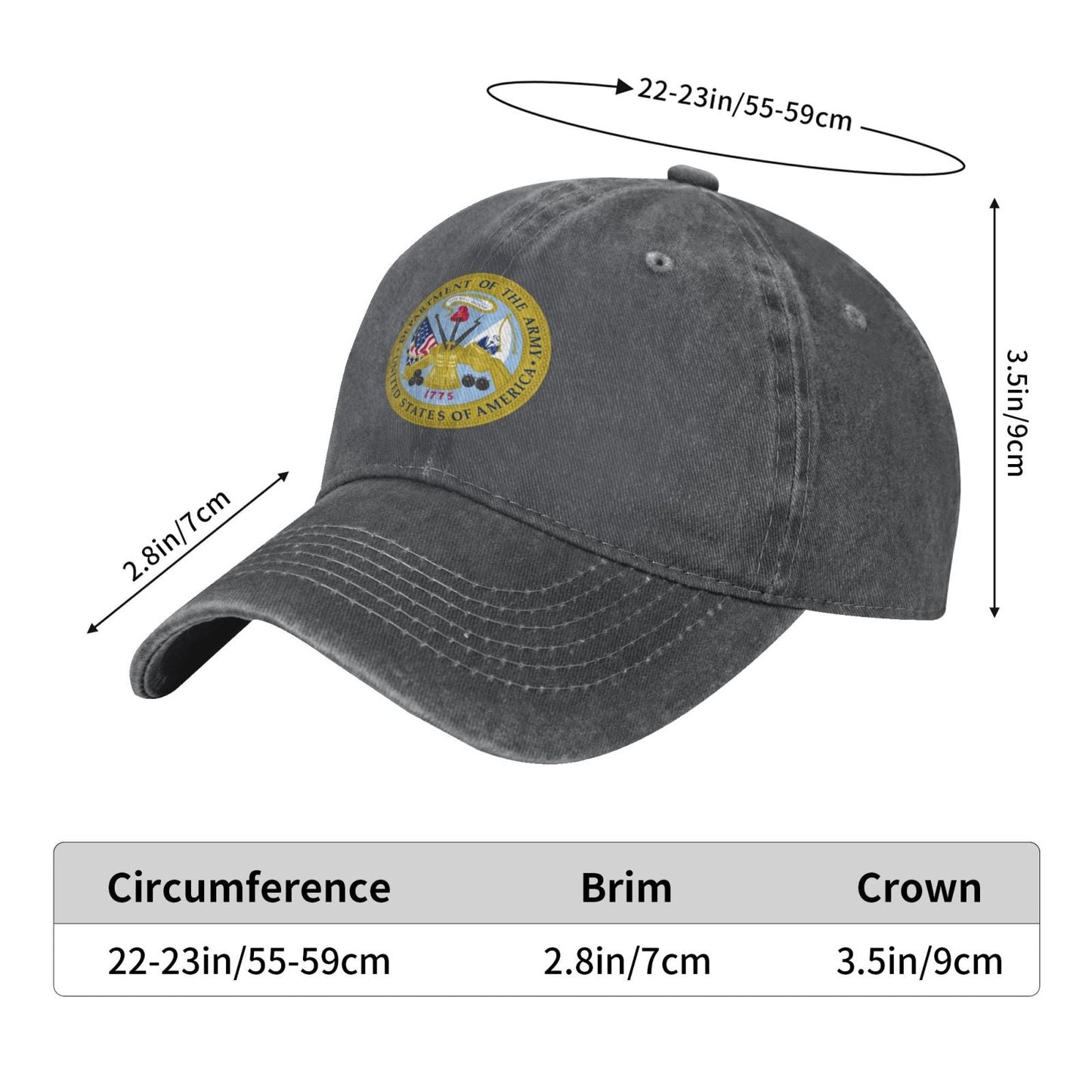 United States Department Of The Army Seal Printing unisex baseball cap adjustable cap veteran gift