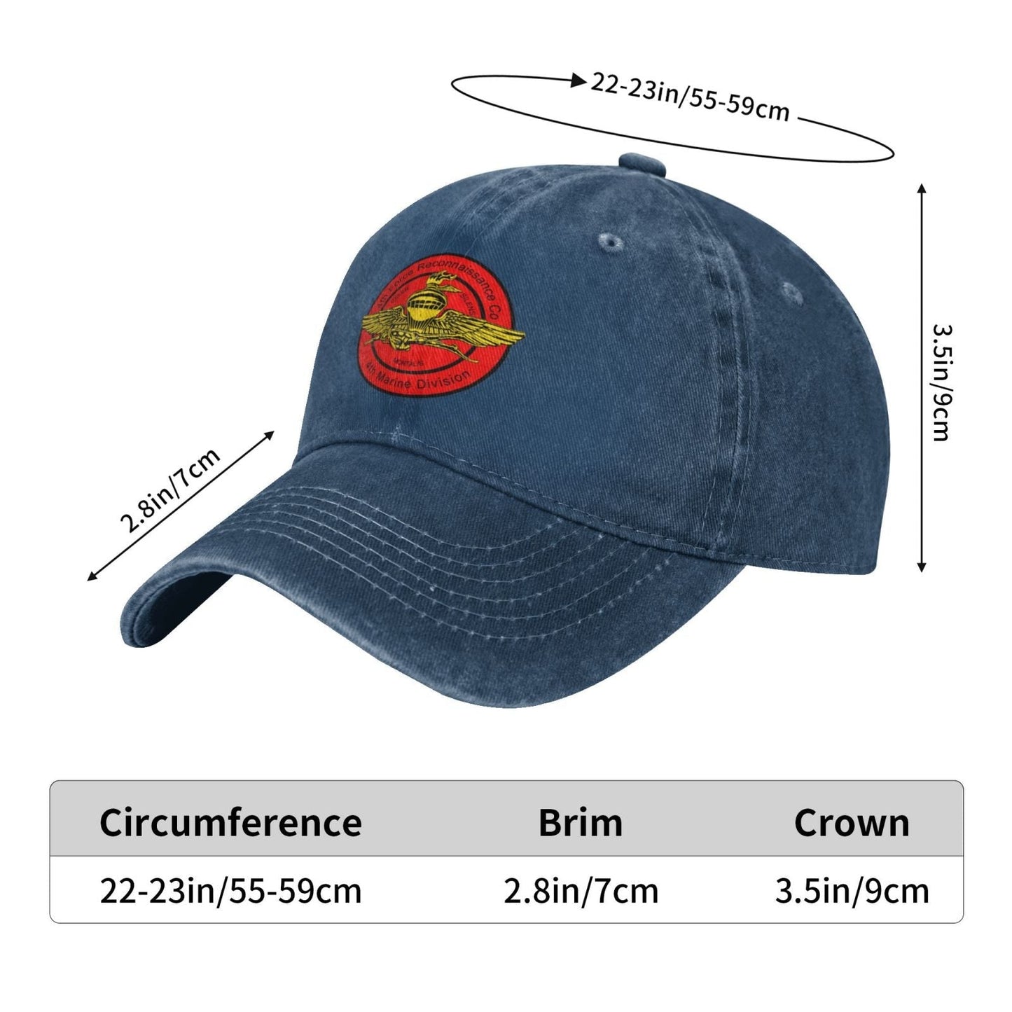 4th Force Reconnaissance Company Insignia (transparent Background) 03 Printed unisex baseball cap adjustable cap veteran gift