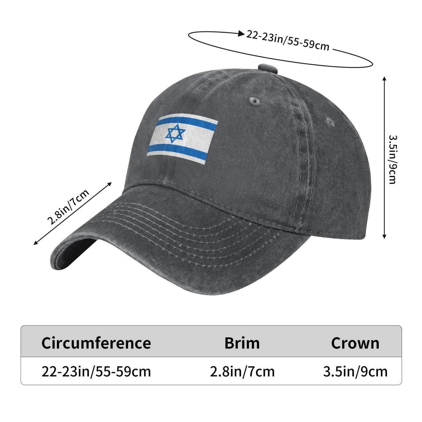 Israeli Star Of David Israel Printed unisex baseball cap adjustable cap outdoor sunshade trucker hat