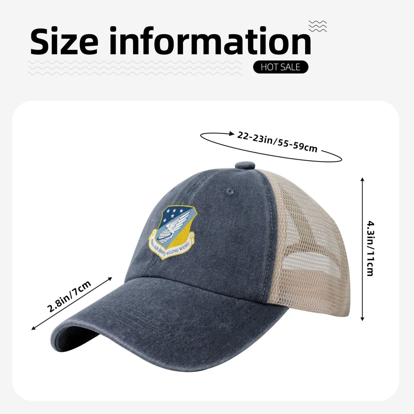 916th Air Refueling Wing Printed unisex baseball cap adjustable grid baseball cap veteran gift