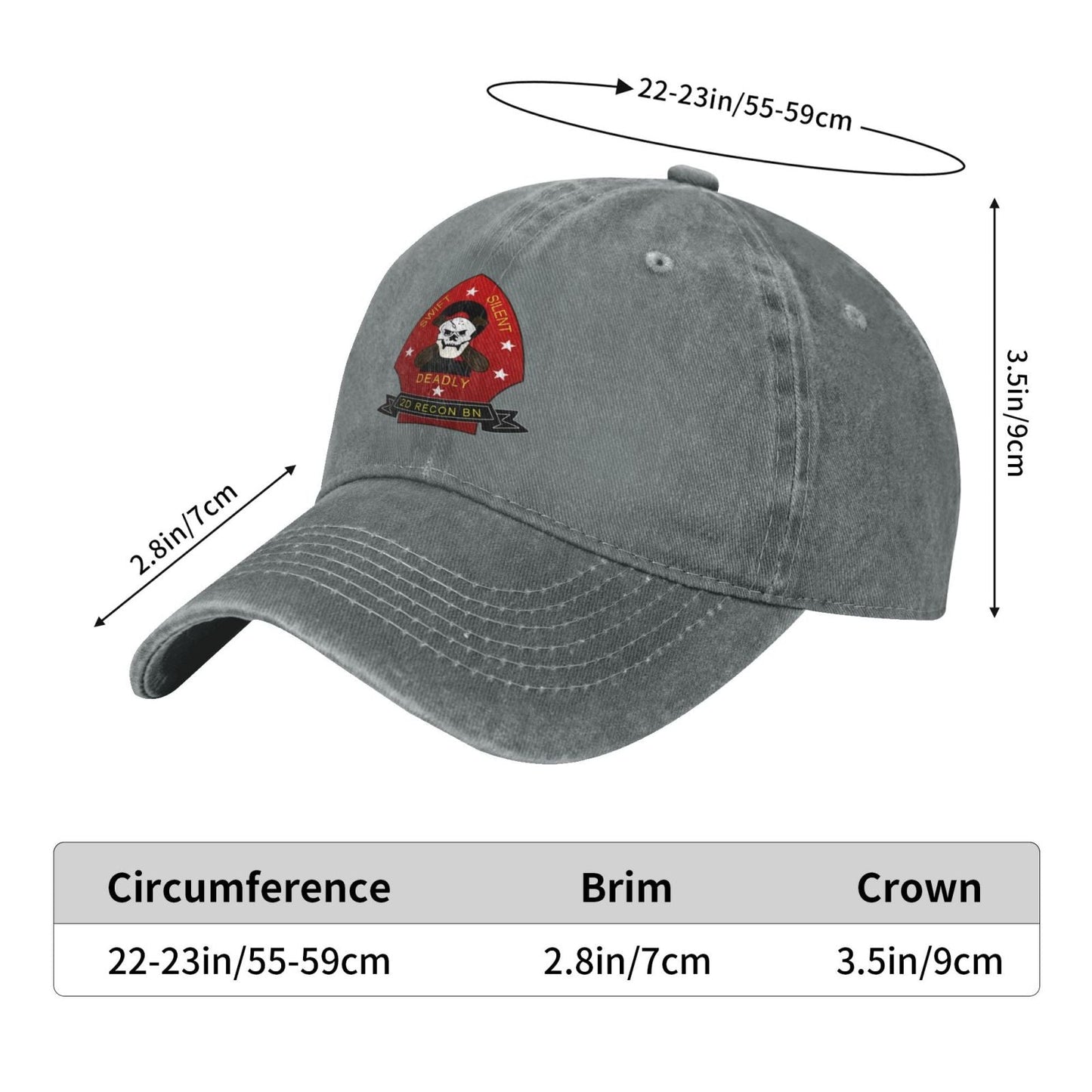 2d Reconnaissance Battalion Insignia Printed unisex baseball cap adjustable cap veteran gift