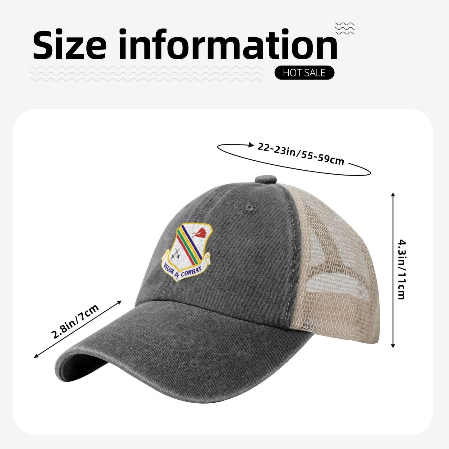354th Fighter Wing Printed unisex baseball cap adjustable grid baseball cap veteran gift