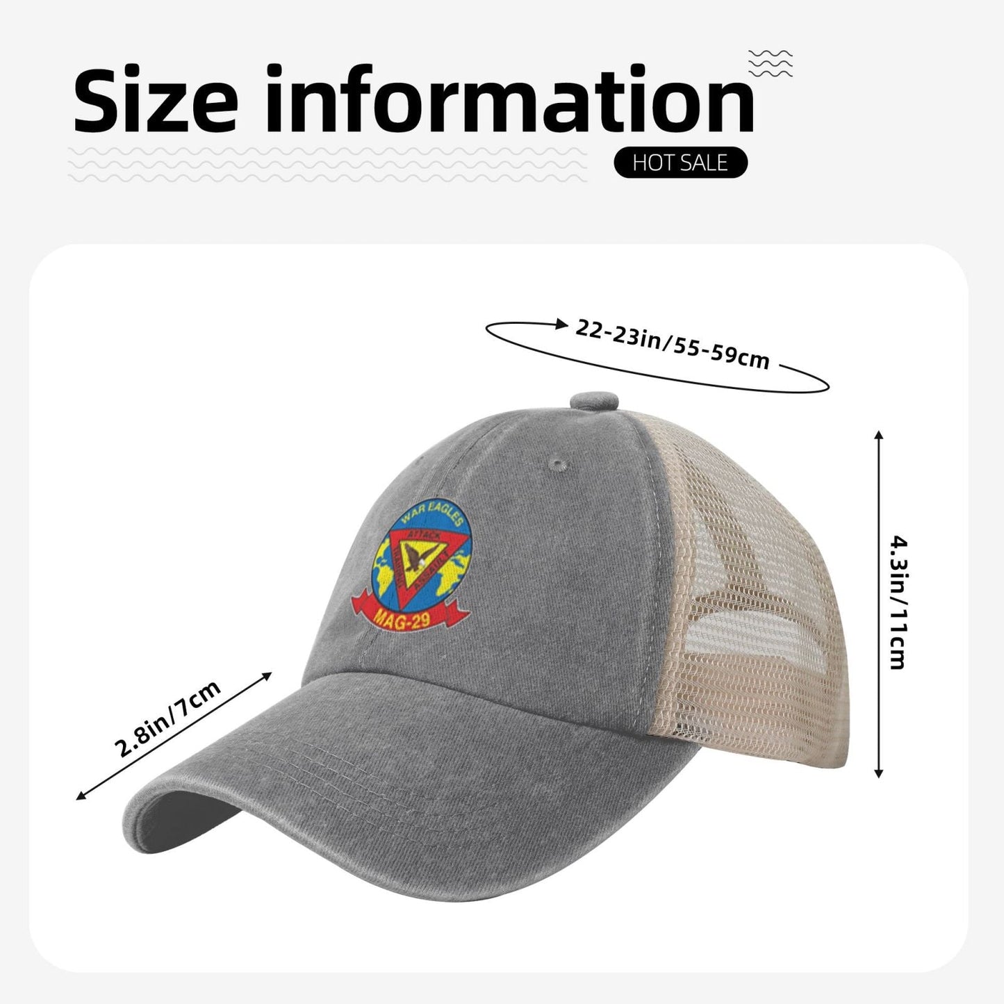 MAG29 Printed unisex baseball cap adjustable grid baseball cap veteran gift