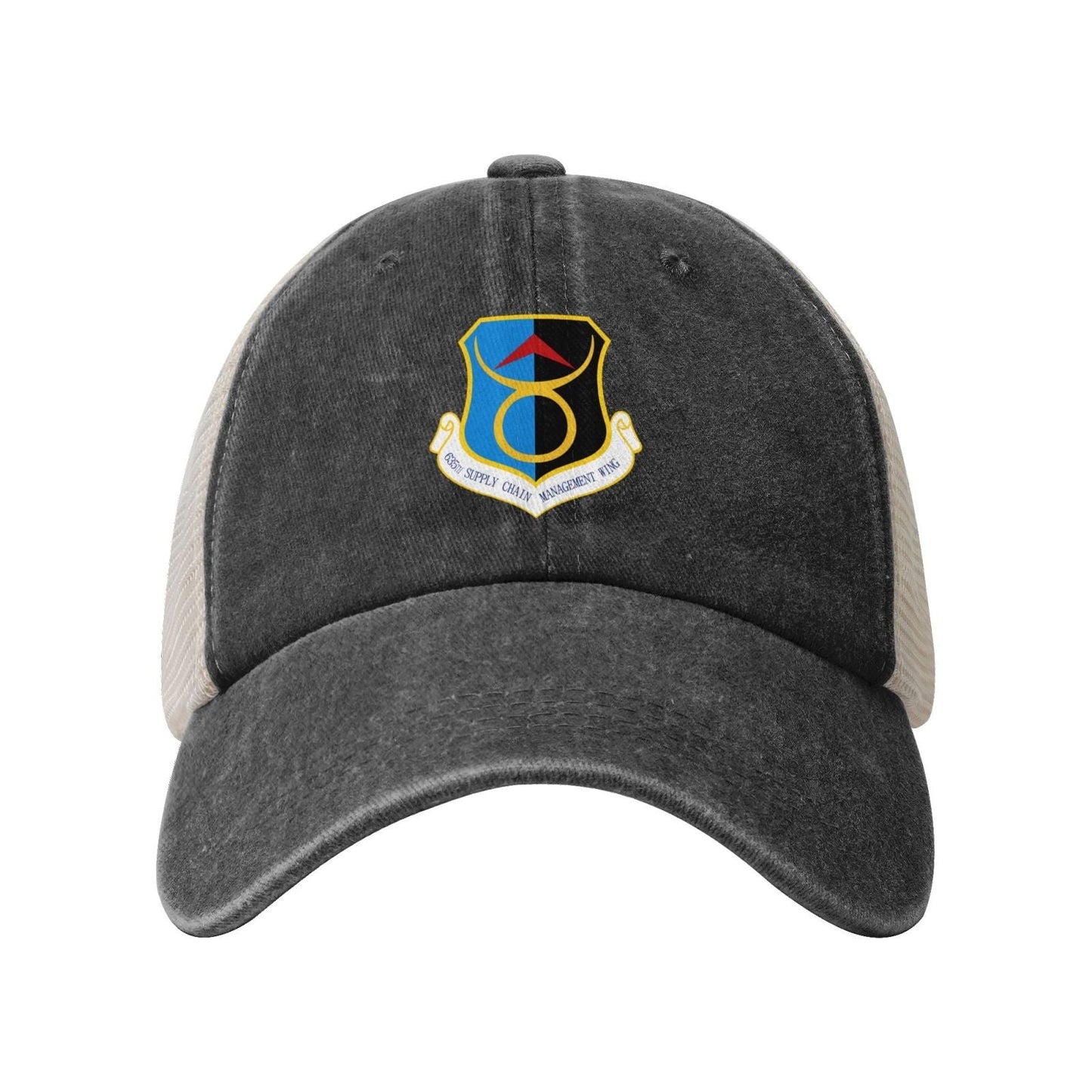 USAF-635th Supply Chain Management Wing Emblem Printed unisex baseball cap adjustable grid baseball cap veteran gift