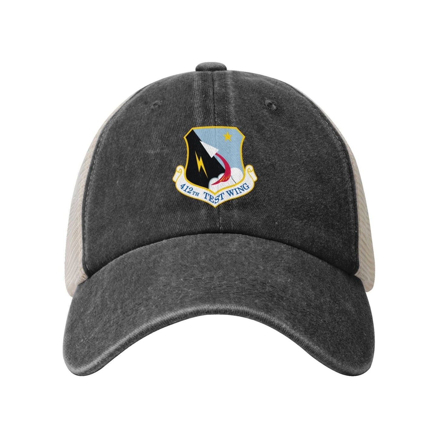 412th Test Wing Printed unisex baseball cap adjustable grid baseball cap veteran gift