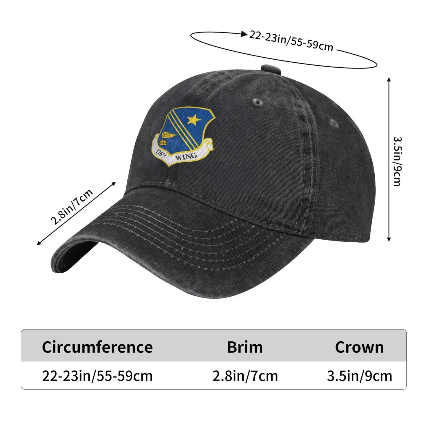176th Wing Insignia Printed unisex baseball cap adjustable cap veteran gift