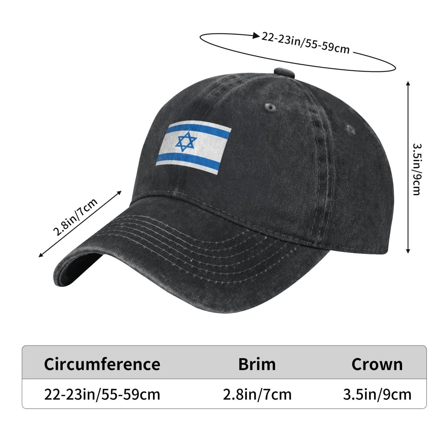 Israeli Star Of David Israel Printed unisex baseball cap adjustable cap outdoor sunshade trucker hat