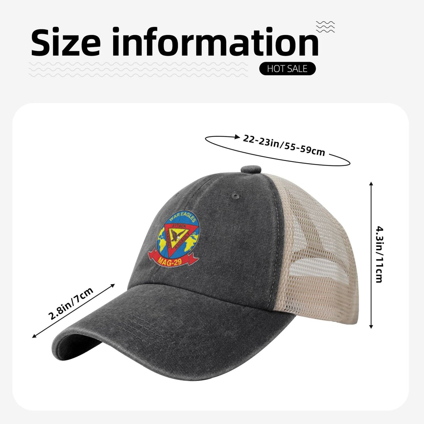 MAG29 Printed unisex baseball cap adjustable grid baseball cap veteran gift