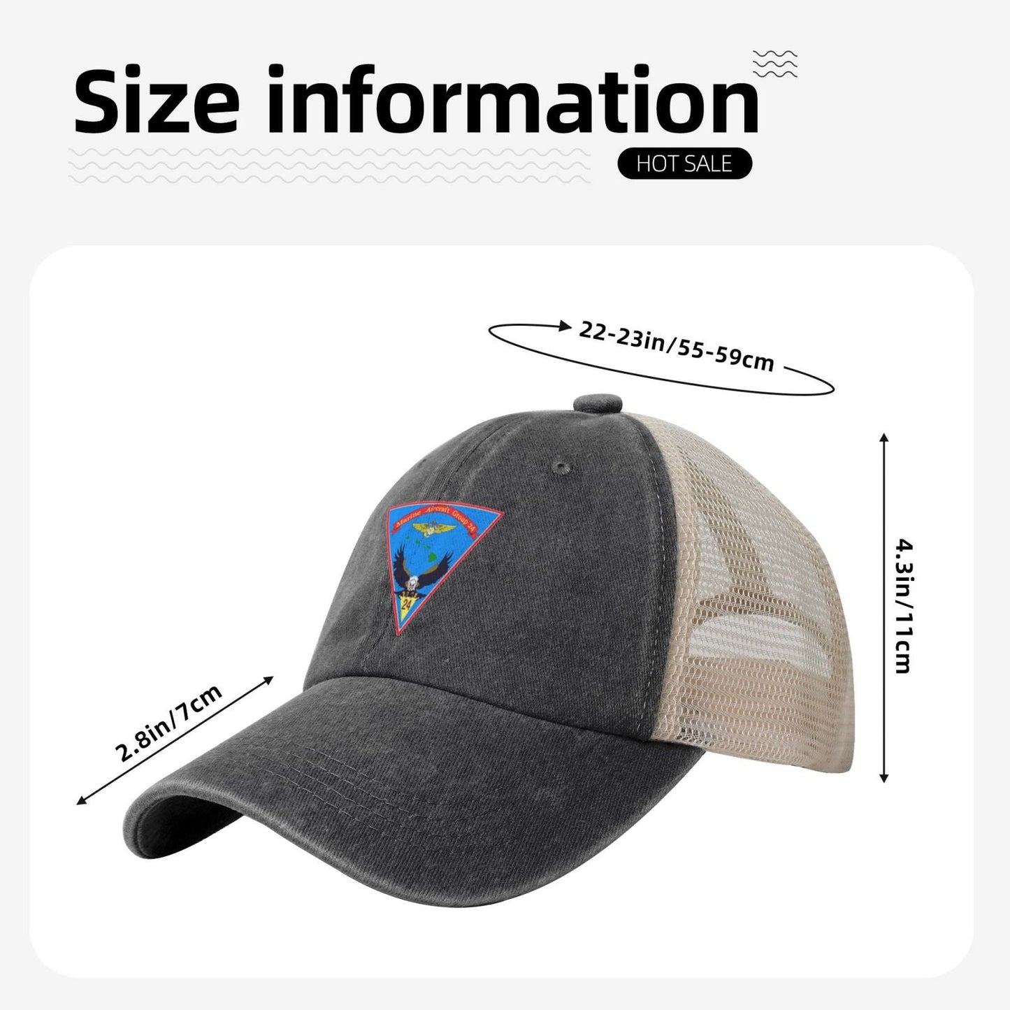 Mag24 Insignia Printed unisex baseball cap adjustable grid baseball cap veteran gift
