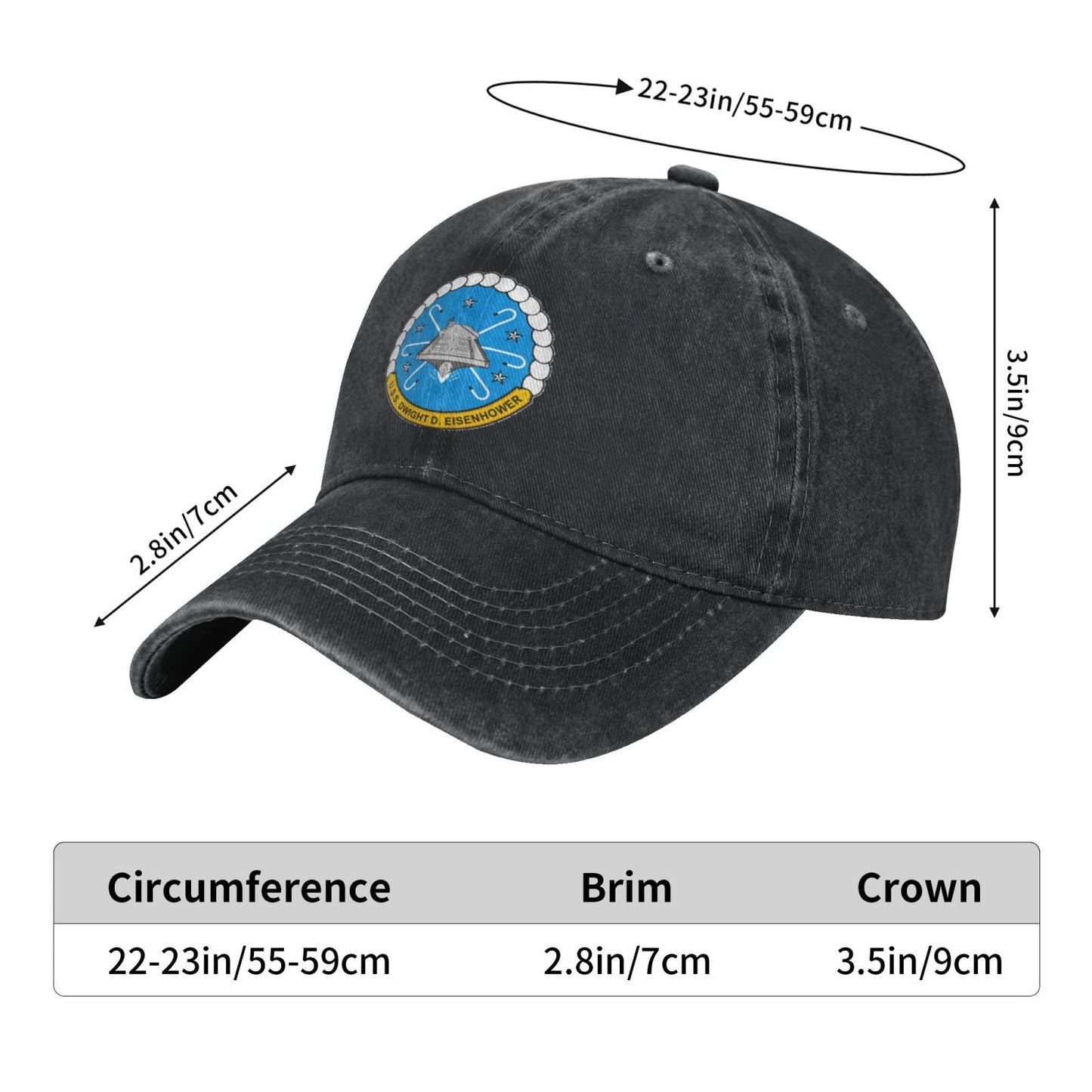 USS Dwight D. Eisenhower CVN-69 Printed unisex baseball cap adjustable cap veteran gift