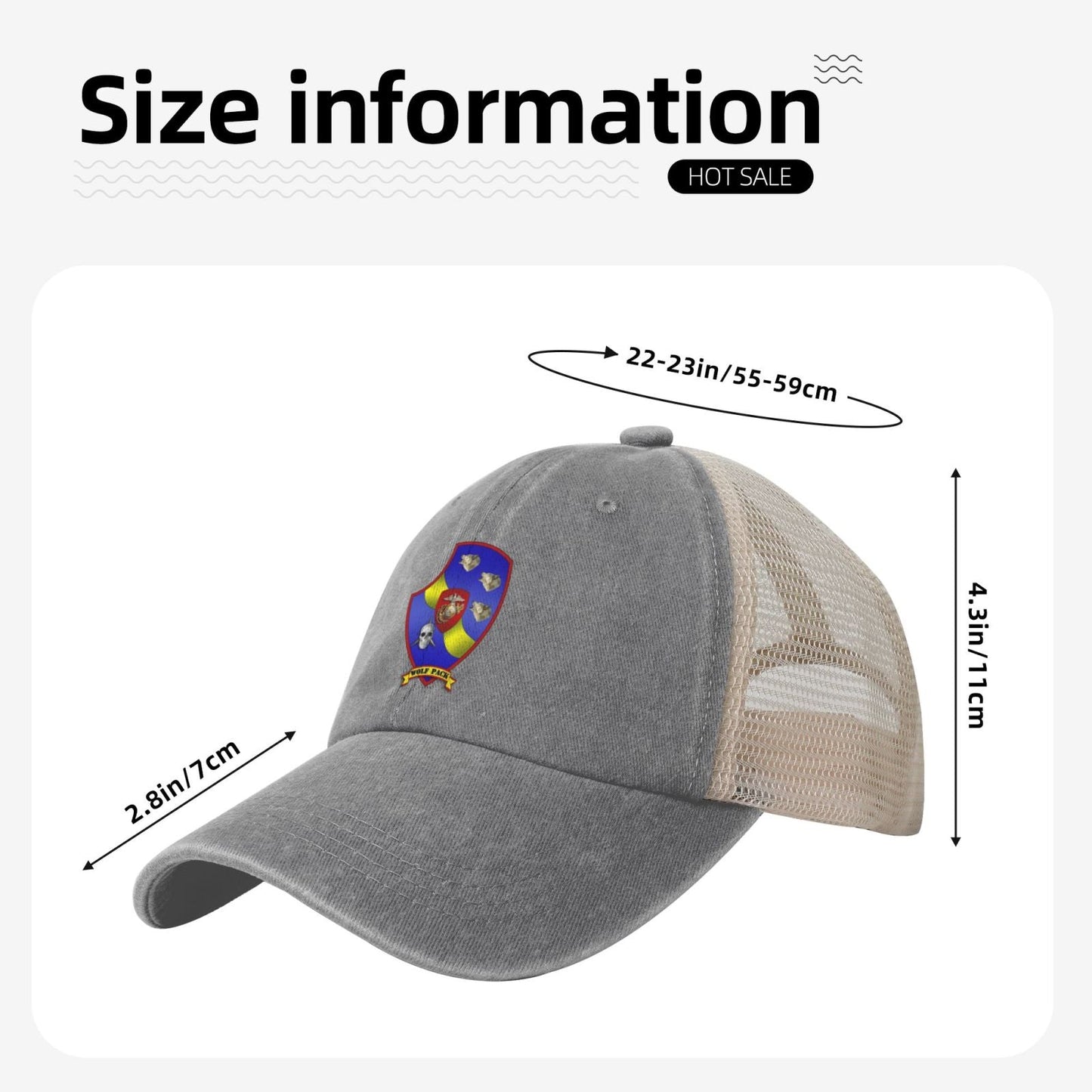 Third Light Armored Reconnaissance BattalionEmblem Printed unisex baseball cap adjustable grid baseball cap veteran gift