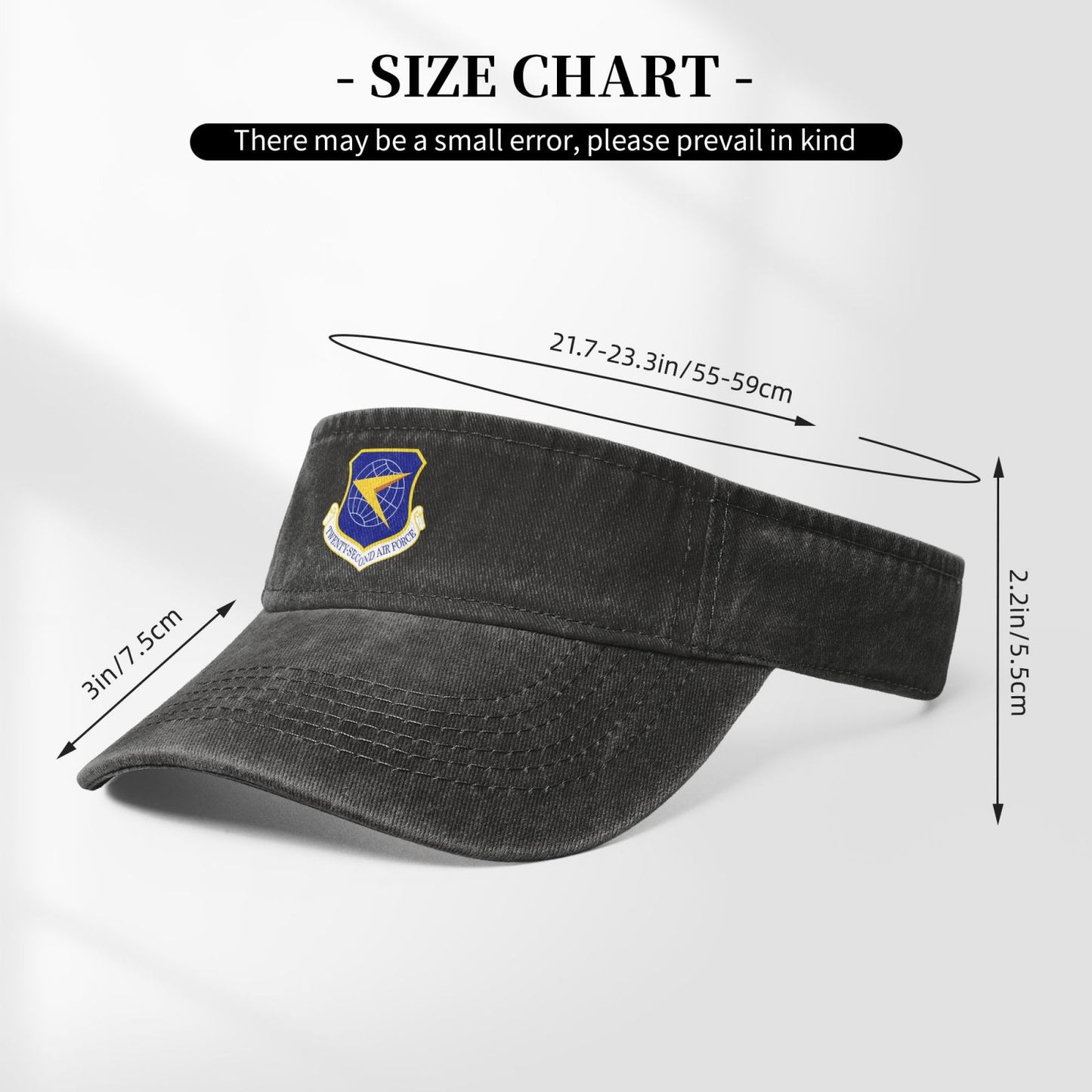 Twenty Second Air Force Emblem Printing adjustable Empty Top Baseball Sun Cap unisex outdoor sport hat veterans gift