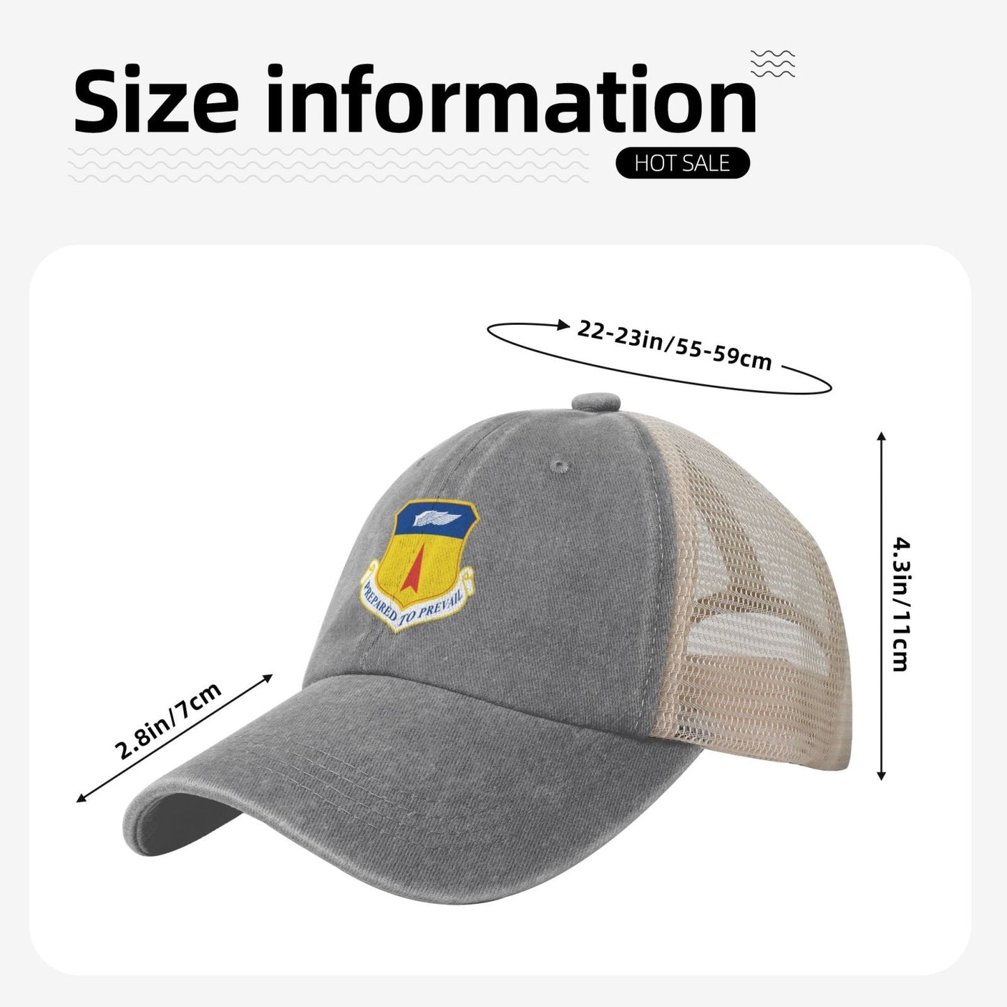 36th_Wing Printed unisex baseball cap adjustable grid baseball cap veteran gift