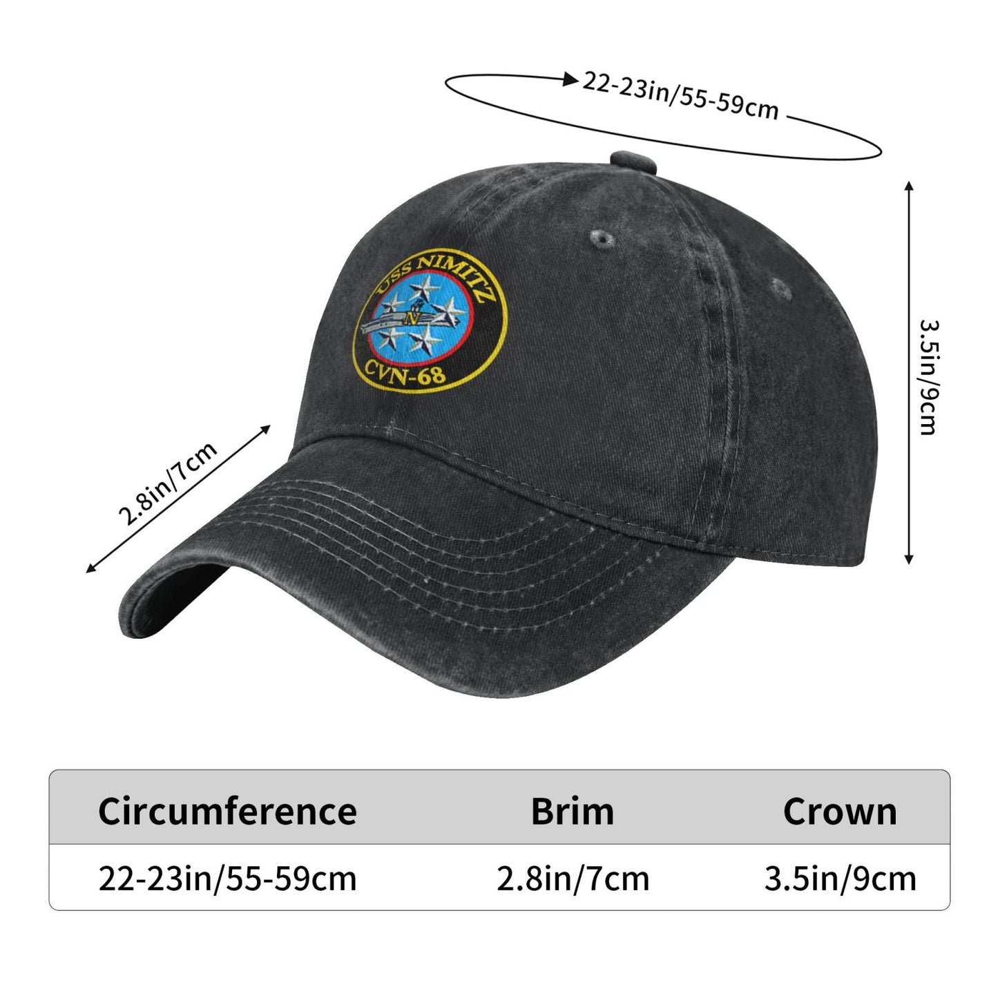 USS Nimitz (CVN-68) Printed unisex baseball cap adjustable cap veteran gift