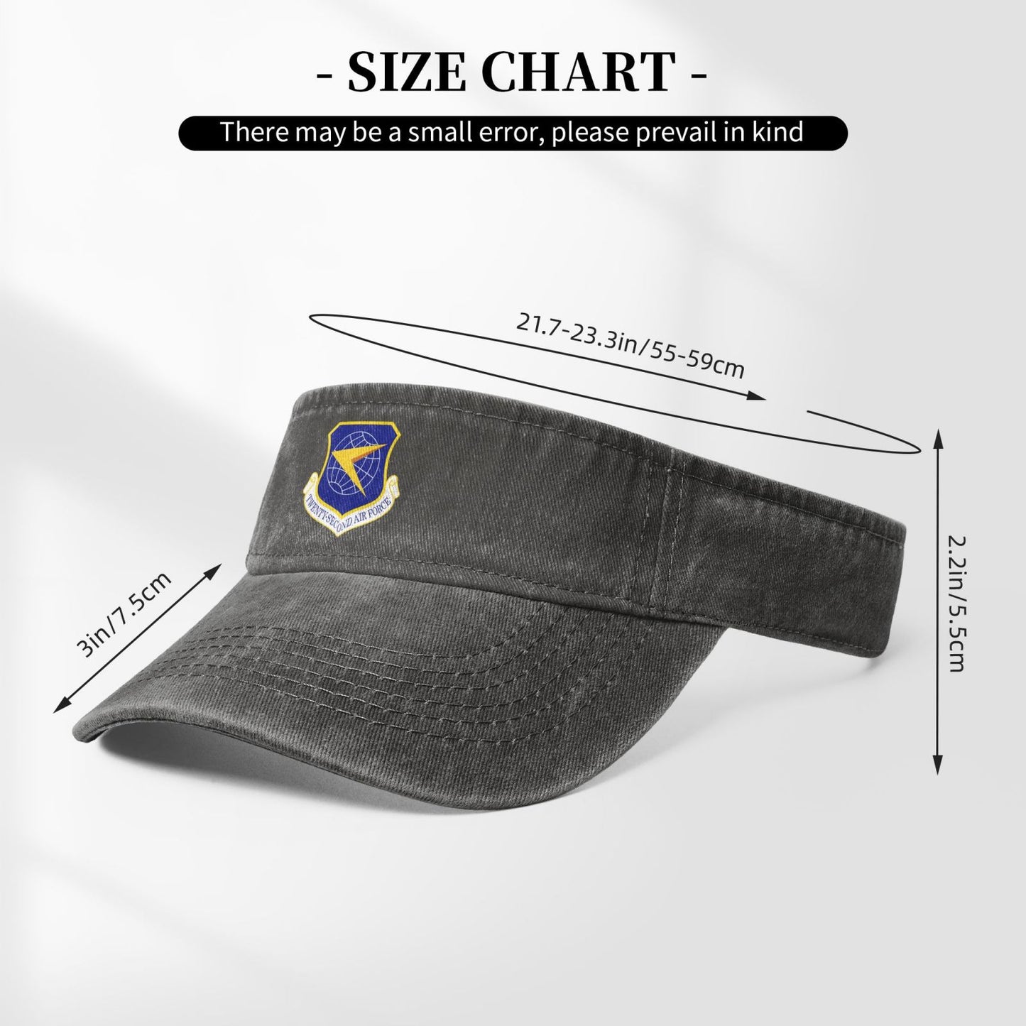 Twenty Second Air Force Emblem Printing adjustable Empty Top Baseball Sun Cap unisex outdoor sport hat veterans gift
