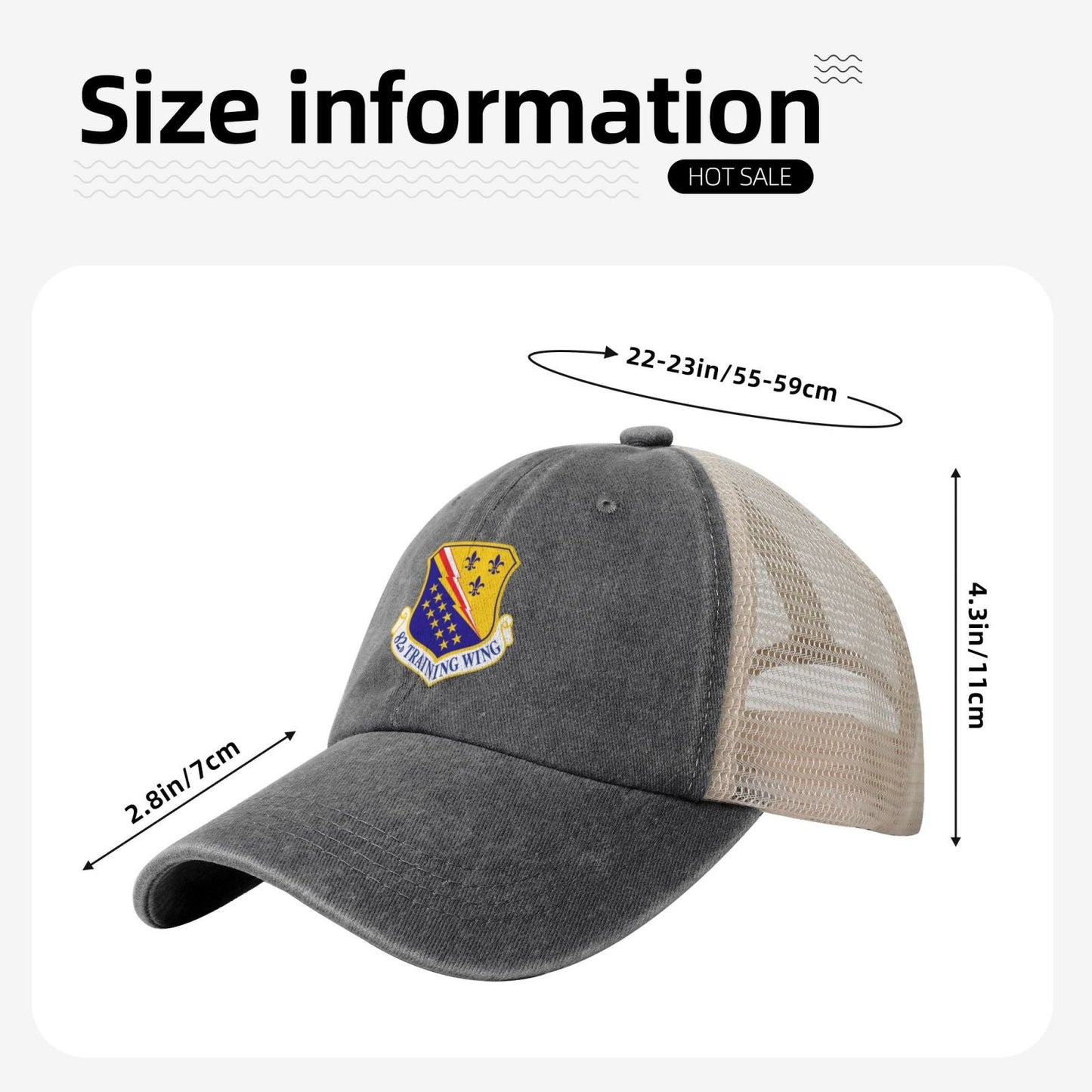 82d Training Wing Printed unisex baseball cap adjustable grid baseball cap veteran gift