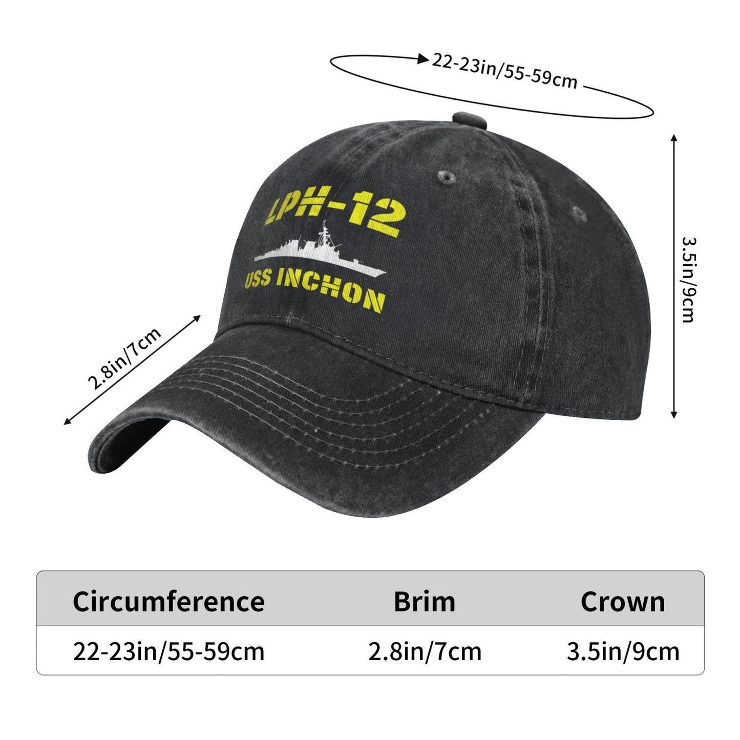 Uss Inchon LPH-12 Printing unisex baseball cap adjustable hats veteran gift