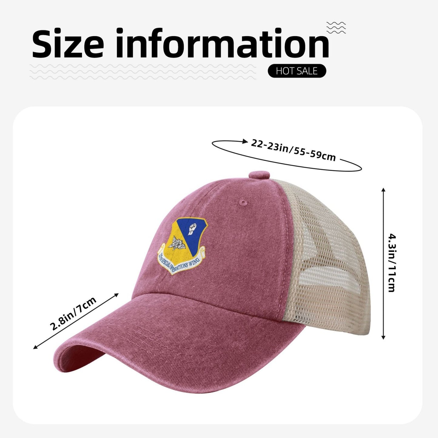 27th Special Operations Wing Printed unisex baseball cap adjustable grid baseball cap veteran gift