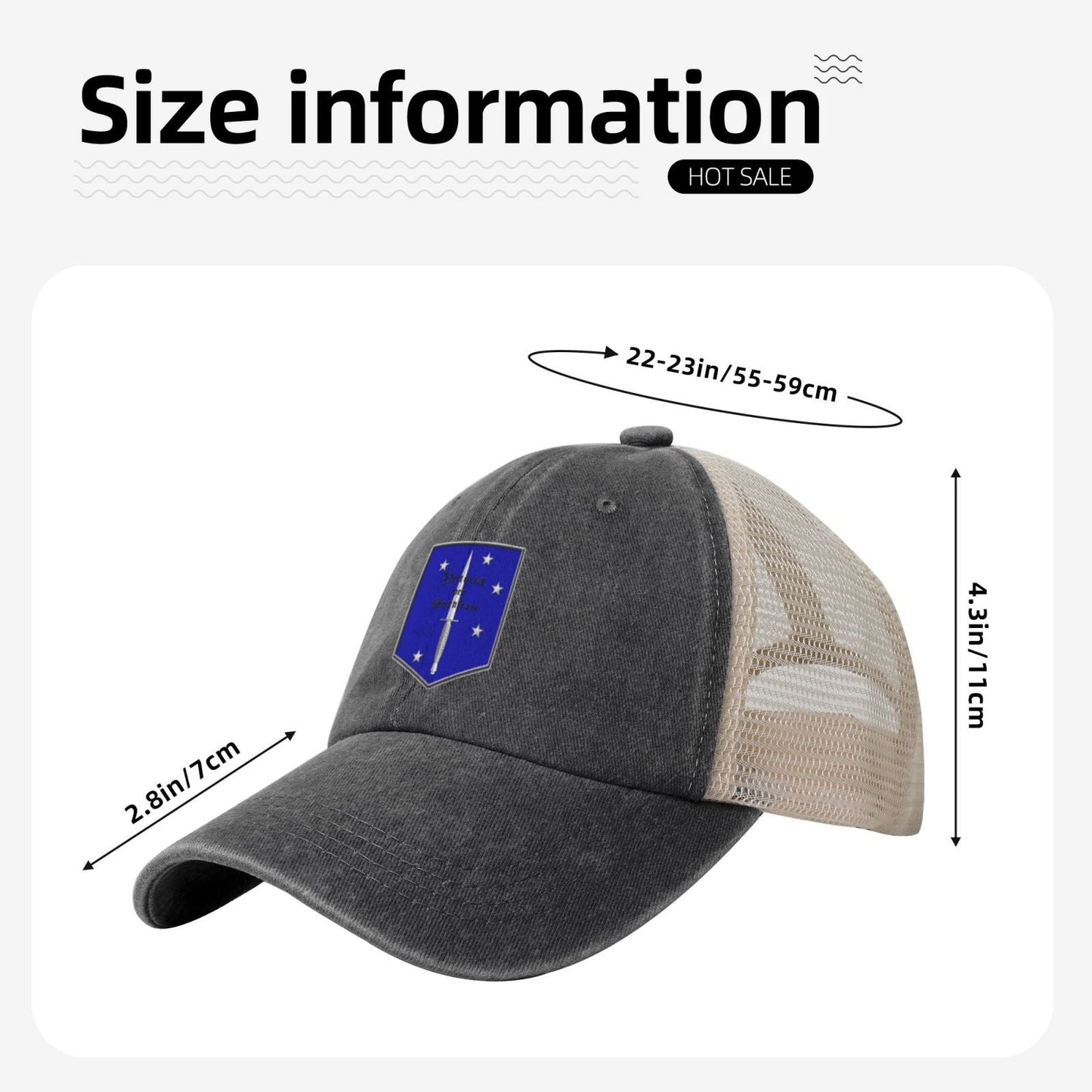 MSOS Insignia Printed unisex baseball cap adjustable grid baseball cap veteran gift