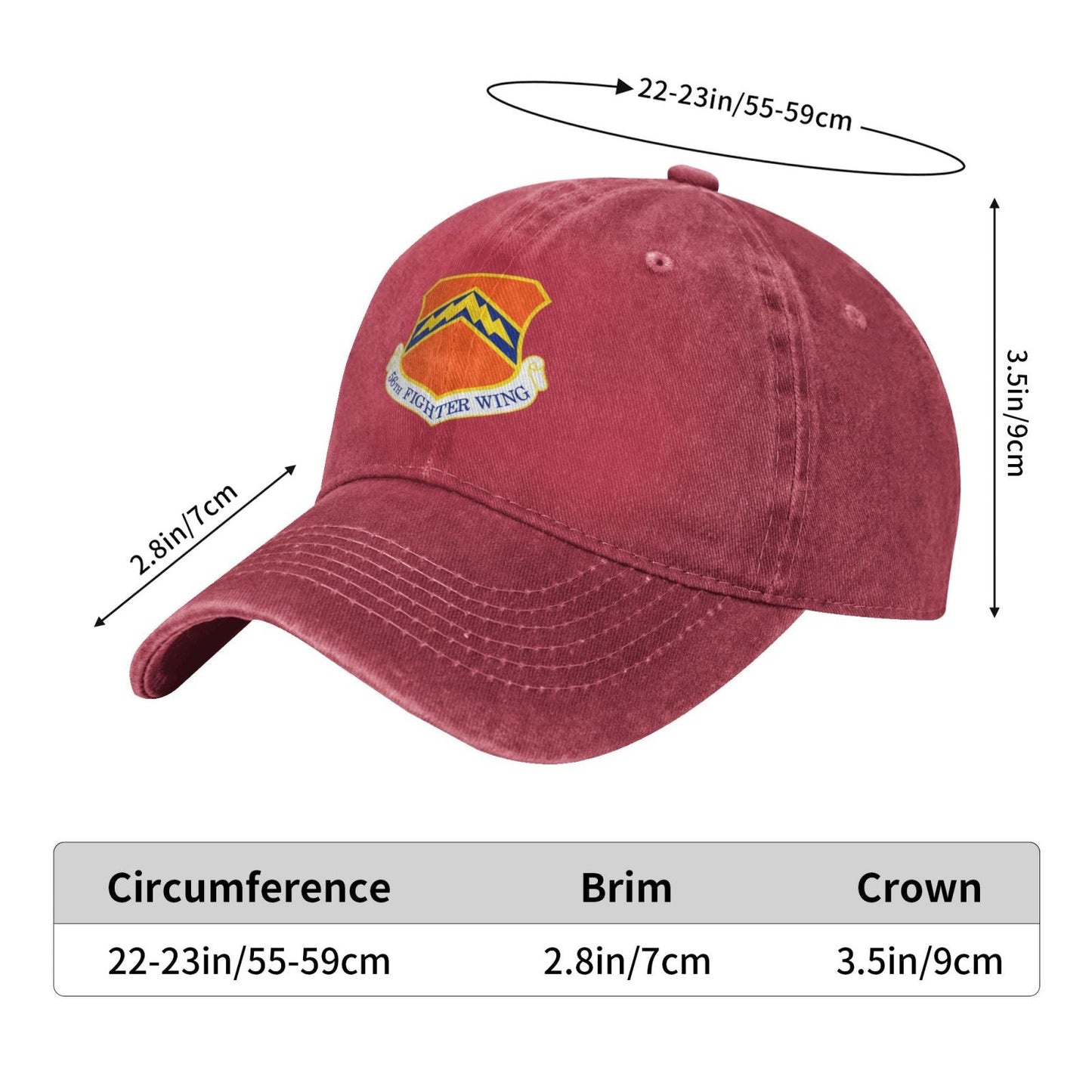 56th Fighter Wing Printing unisex baseball cap adjustable cap veteran gift
