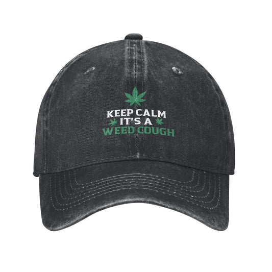 Keep Calm It's A Weed Cough Printed unisex baseball cap adjustable cap outdoor sunshade trucker hat