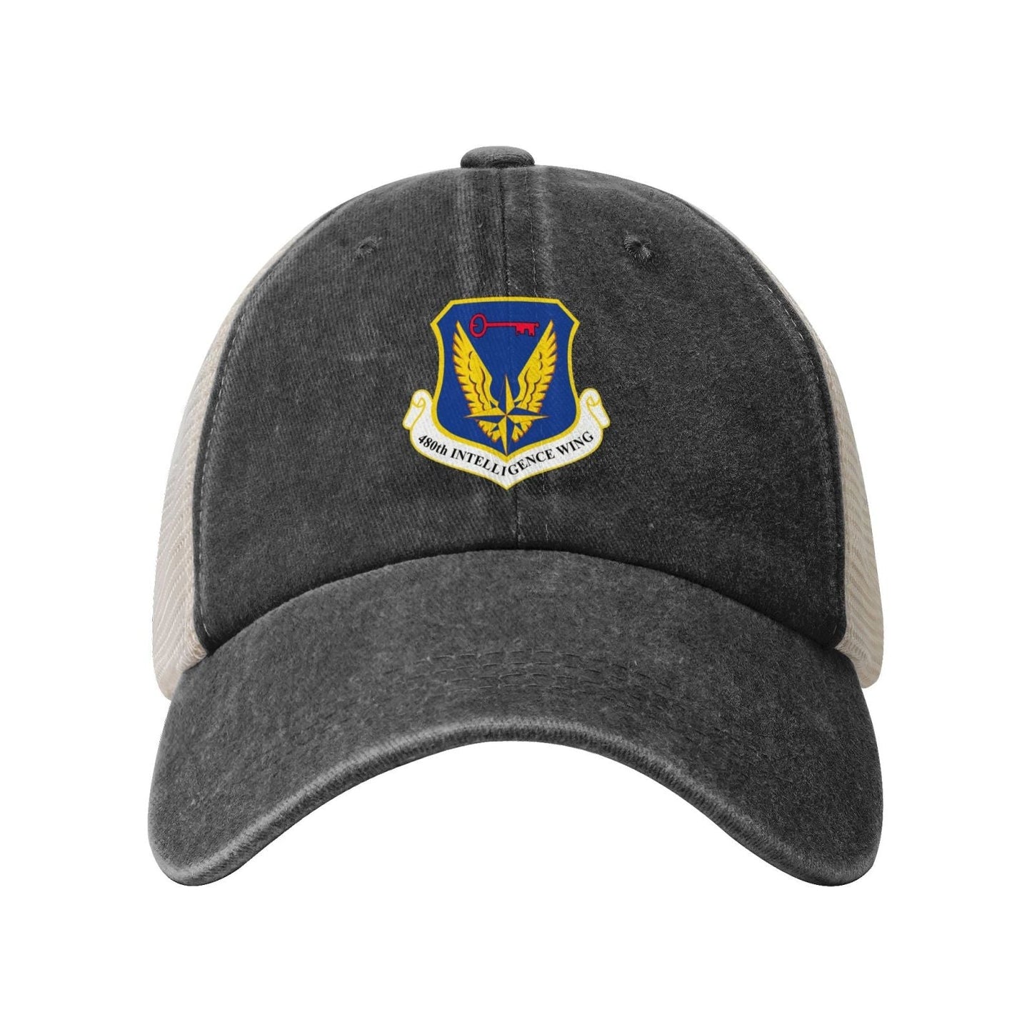 480th Intelligence Wing Printed unisex baseball cap adjustable grid baseball cap veteran gift