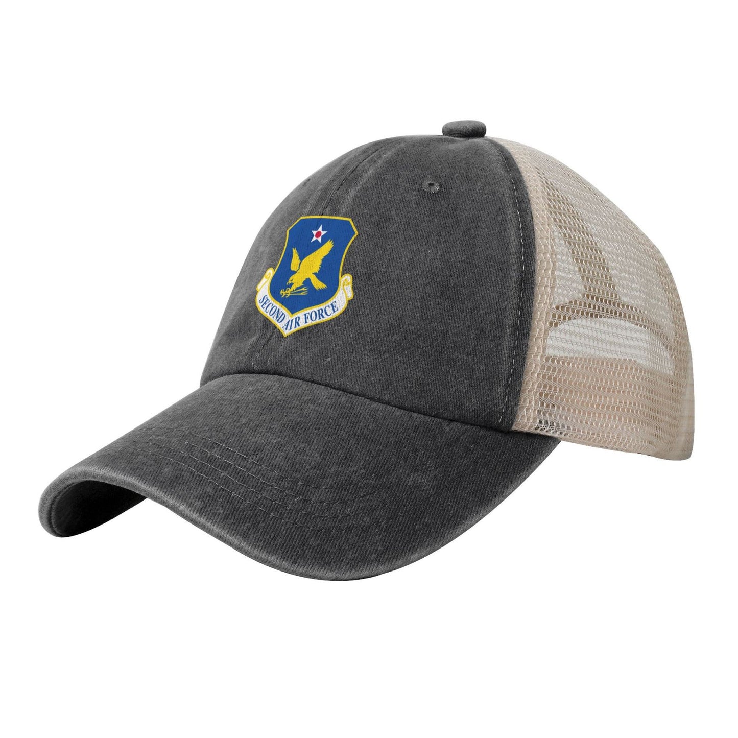 Second Air Force-Emblem (USAF) Printed unisex baseball cap adjustable grid baseball cap veteran gift