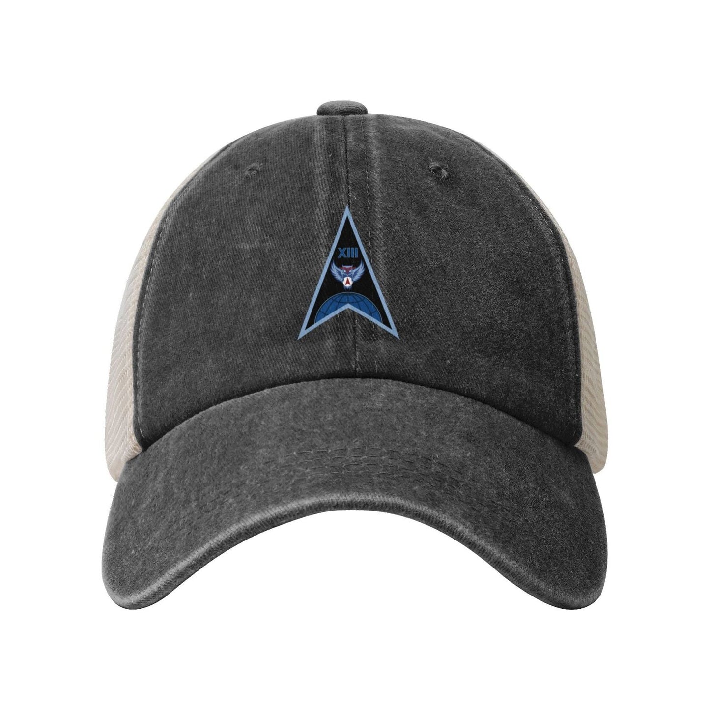 Space Delta 13 Emblem Printed unisex baseball cap adjustable grid baseball cap veteran gift