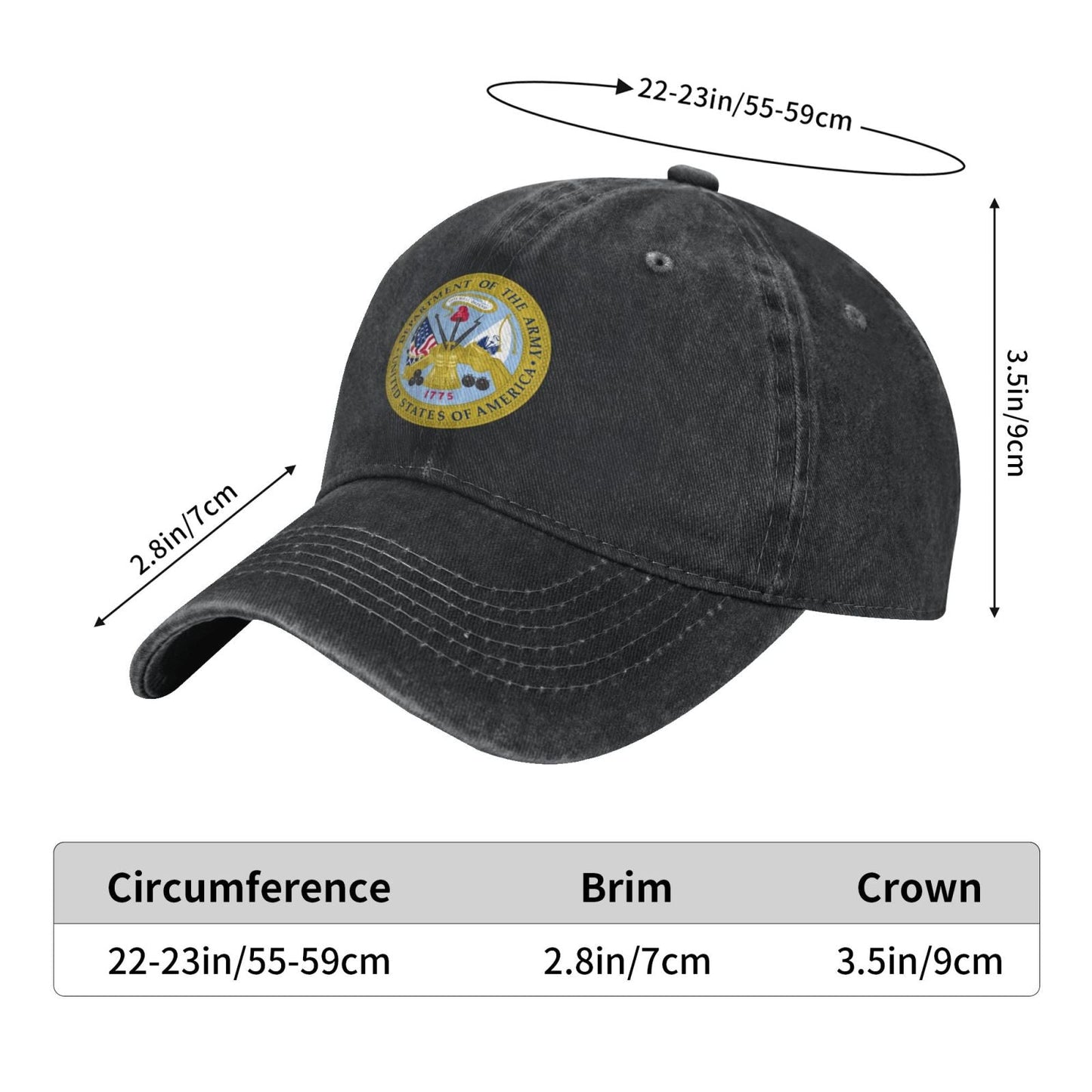 United States Department Of The Army Seal Printing unisex baseball cap adjustable cap veteran gift