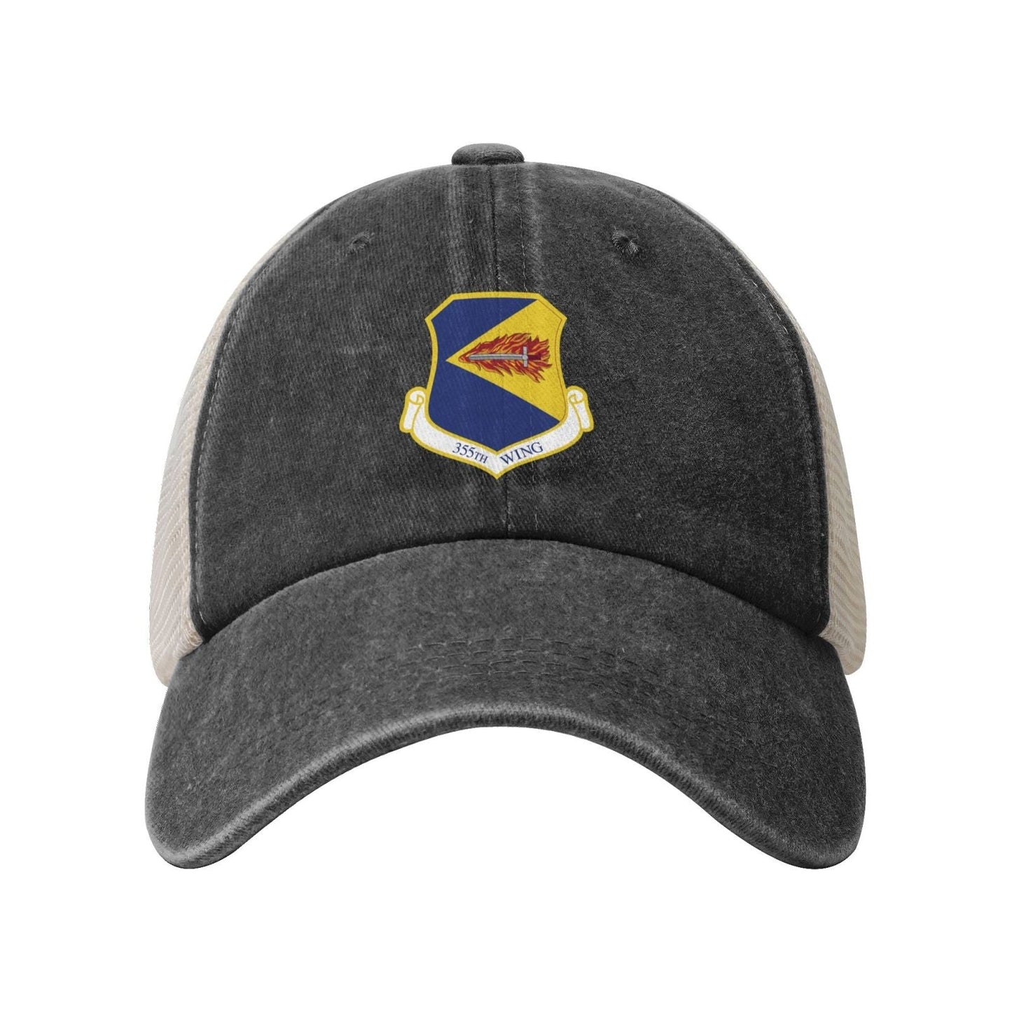 355th Wing Printed unisex baseball cap adjustable grid baseball cap veteran gift
