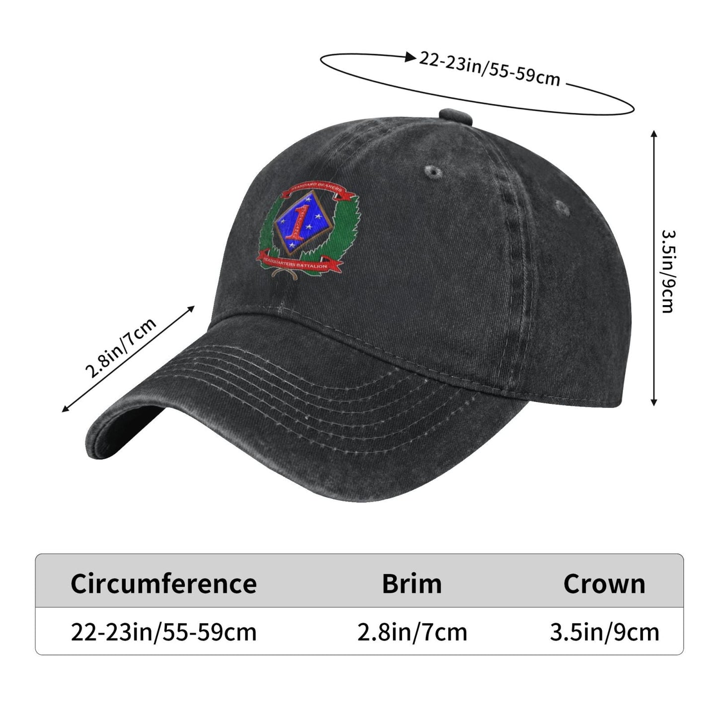 HQBN 1st Marine Division Printed unisex baseball cap adjustable cap veteran gift