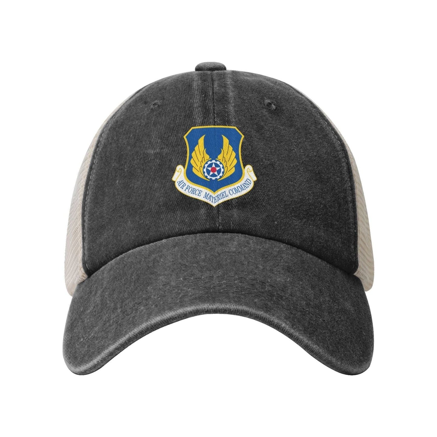 Air Force Materiel Command Printed unisex baseball cap adjustable grid baseball cap veteran gift