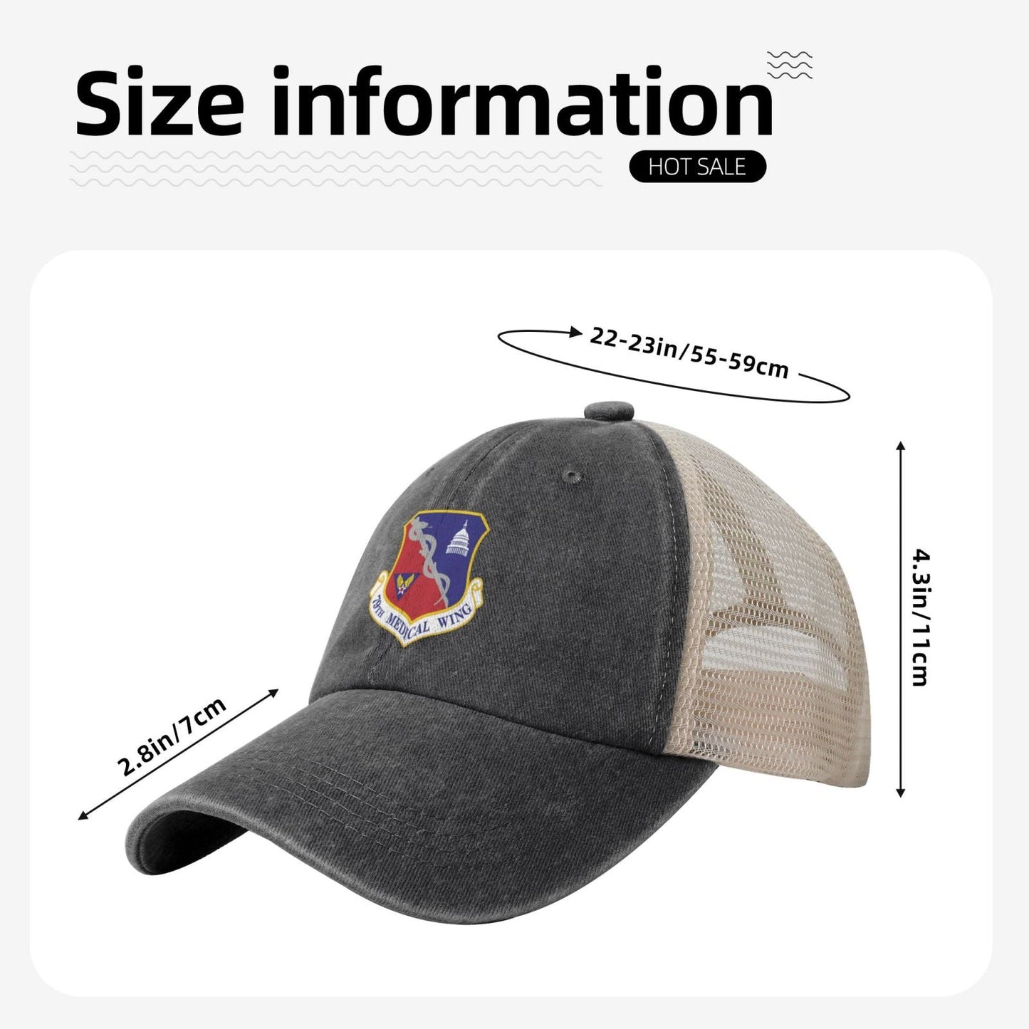 79th Medical Wing Printed unisex baseball cap adjustable grid baseball cap veteran gift