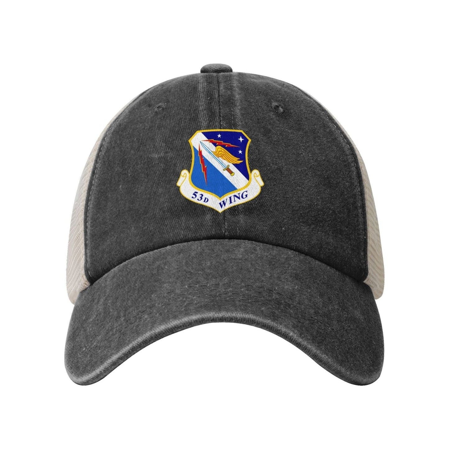 53d Wing Printed unisex baseball cap adjustable grid baseball cap veteran gift