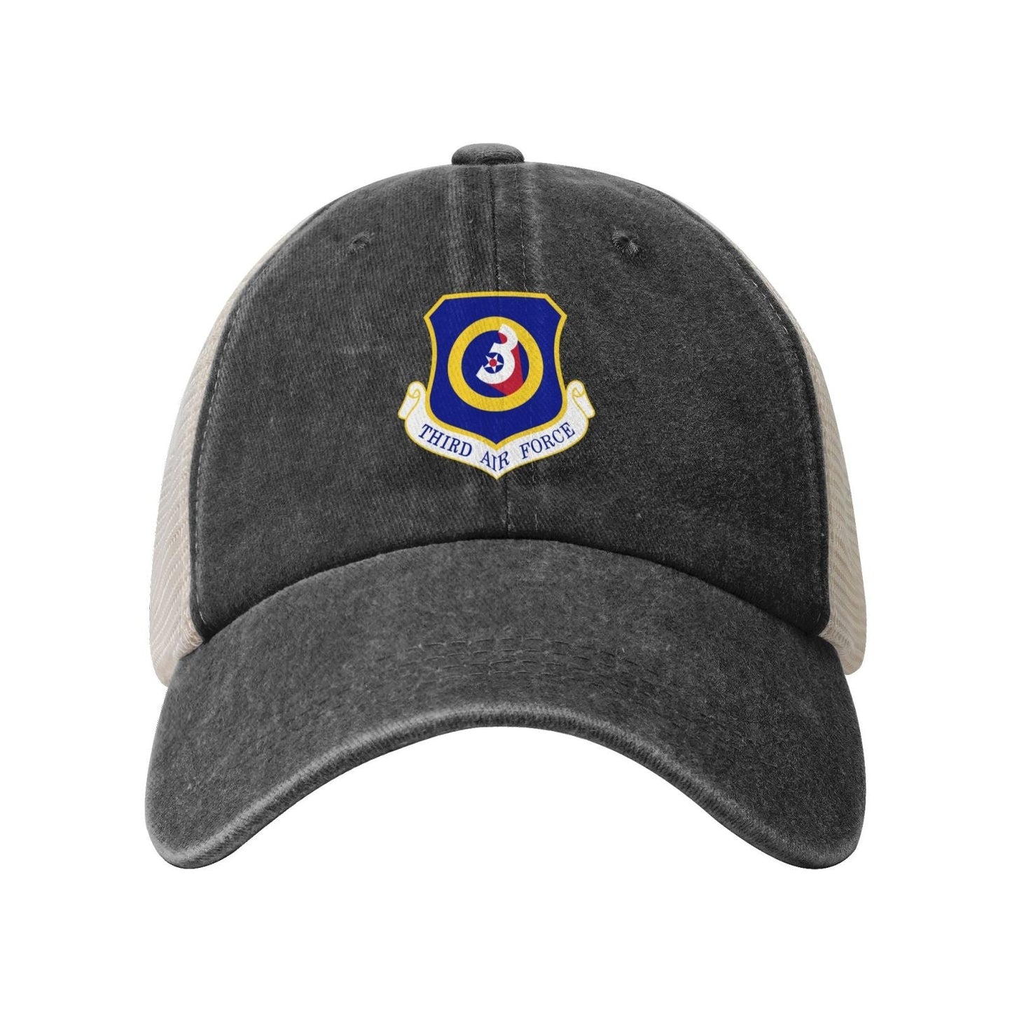 Third Air Force-Emblem Printed unisex baseball cap adjustable grid baseball cap veteran gift