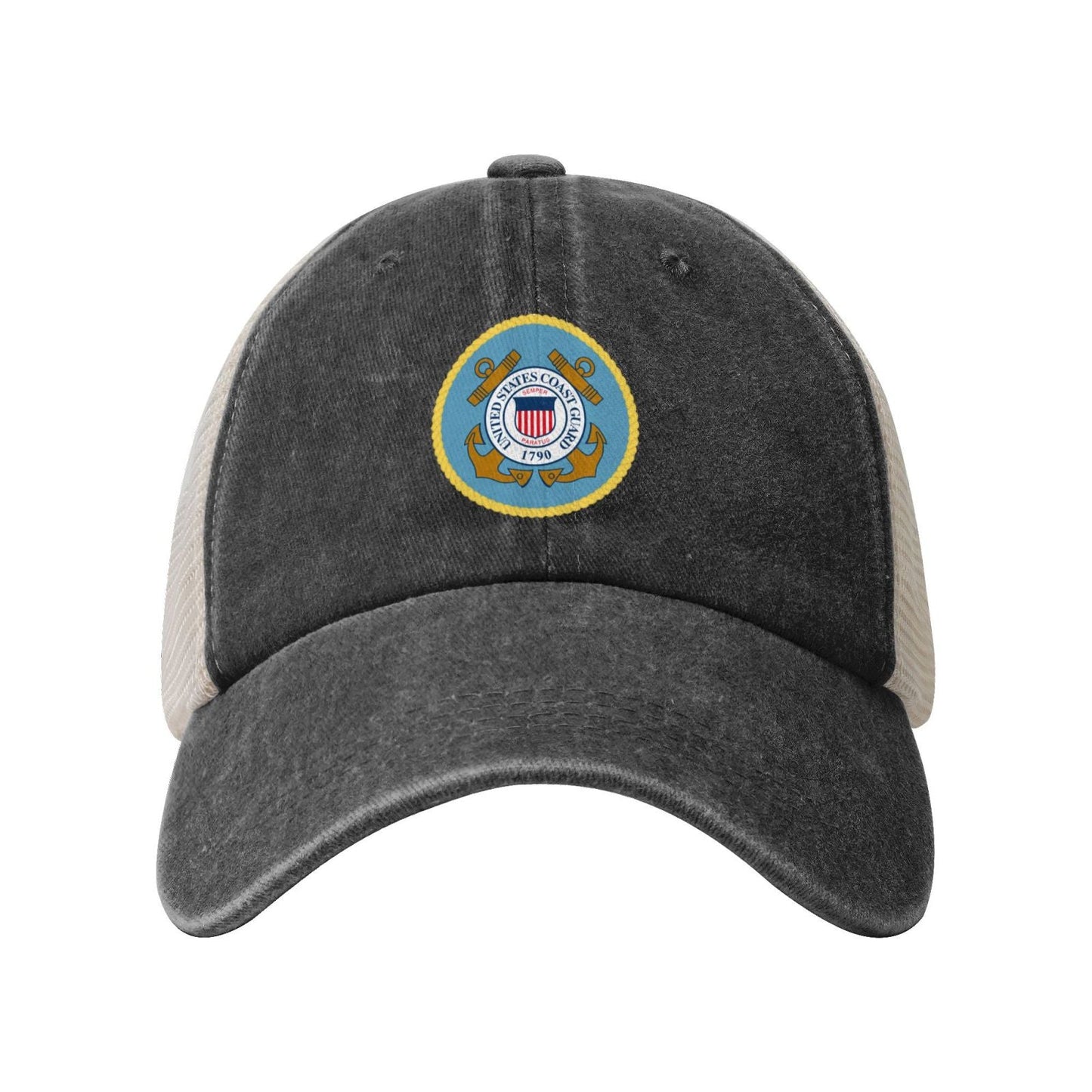 USCG S W Printed unisex baseball cap adjustable grid baseball cap veteran gift