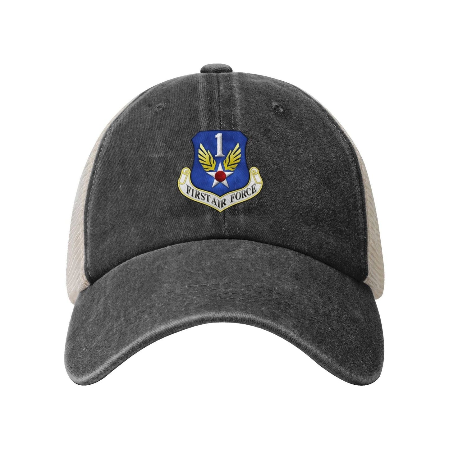 First Air Force-Emblem Printed unisex baseball cap adjustable grid baseball cap veteran gift