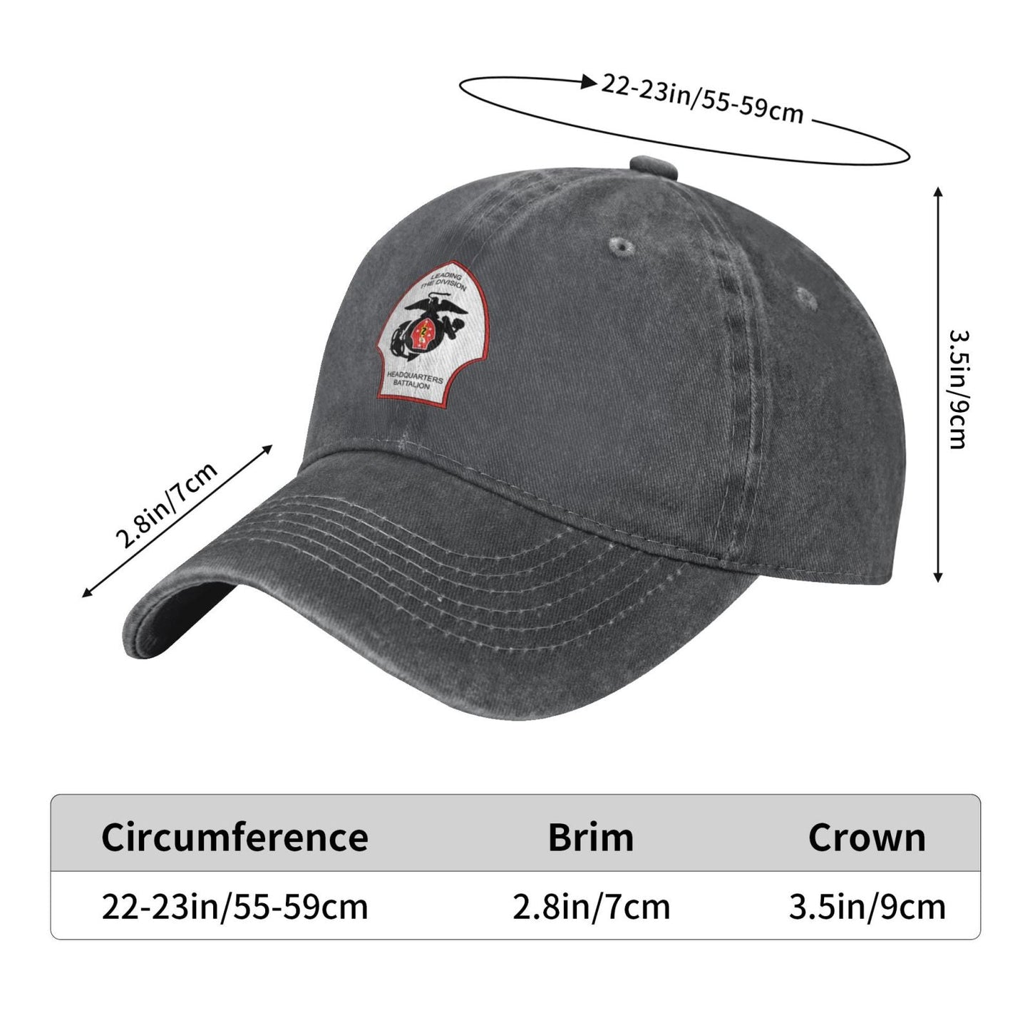 HQBN 2nd Mar Div Printed unisex baseball cap adjustable cap veteran gift