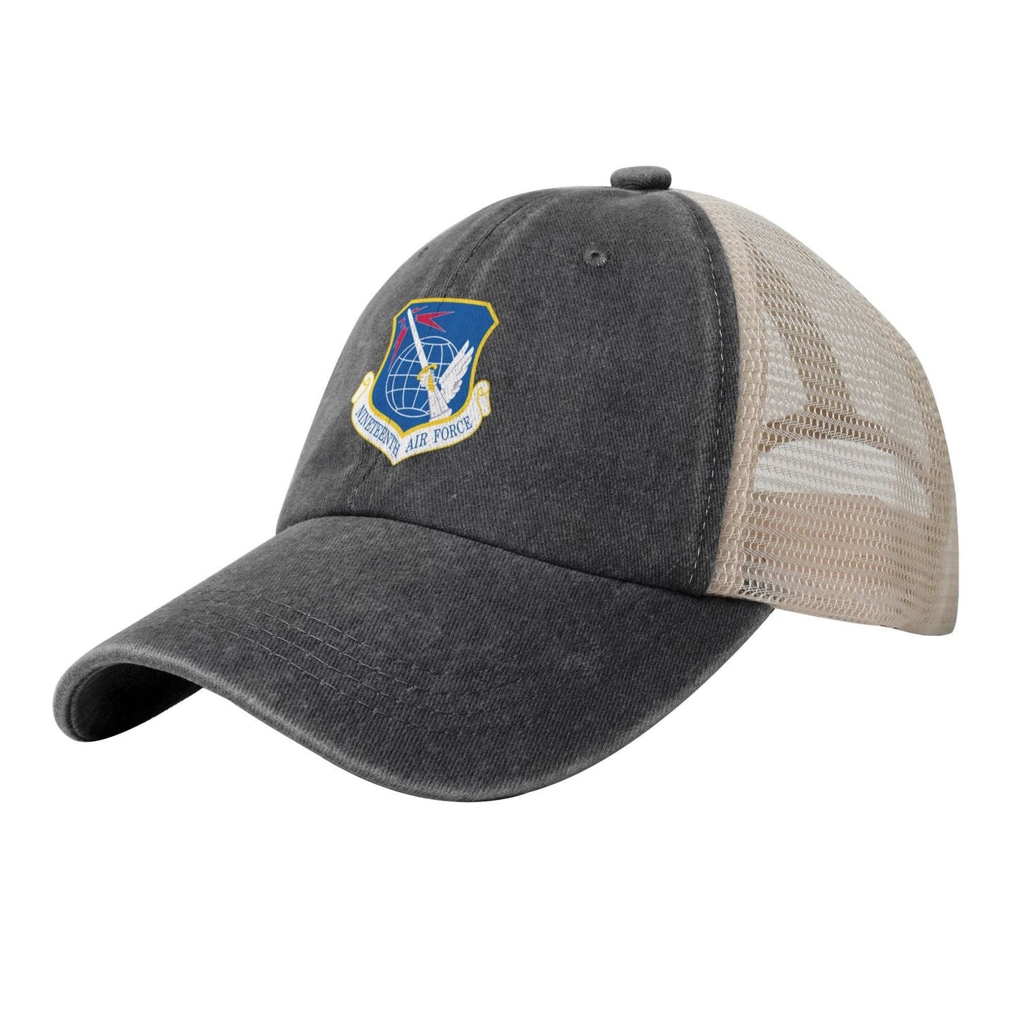 Nineteenth Air Force-Emblem Printed unisex baseball cap adjustable grid baseball cap veteran gift